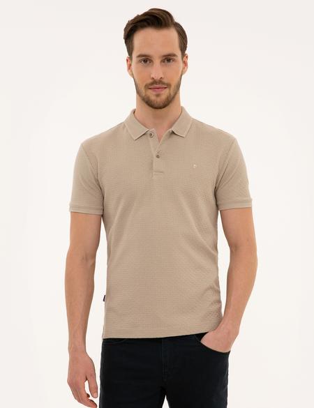 Bej Slim Fit Polo Yaka T-Shirt - 50210431048