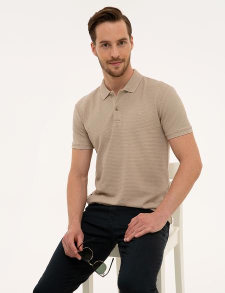 Bej Slim Fit Polo Yaka T-Shirt - 50210431048