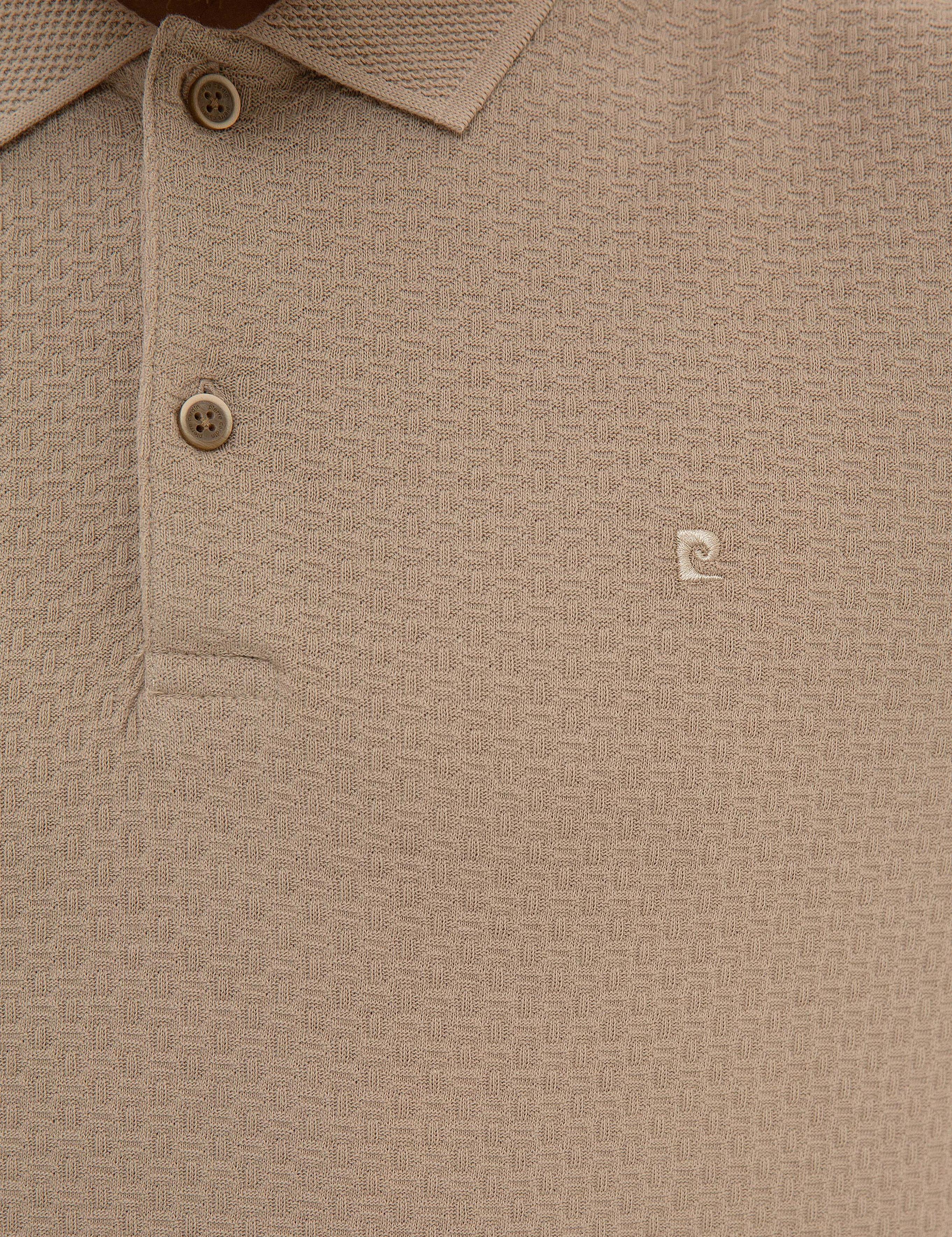 Bej Slim Fit Polo Yaka T-Shirt