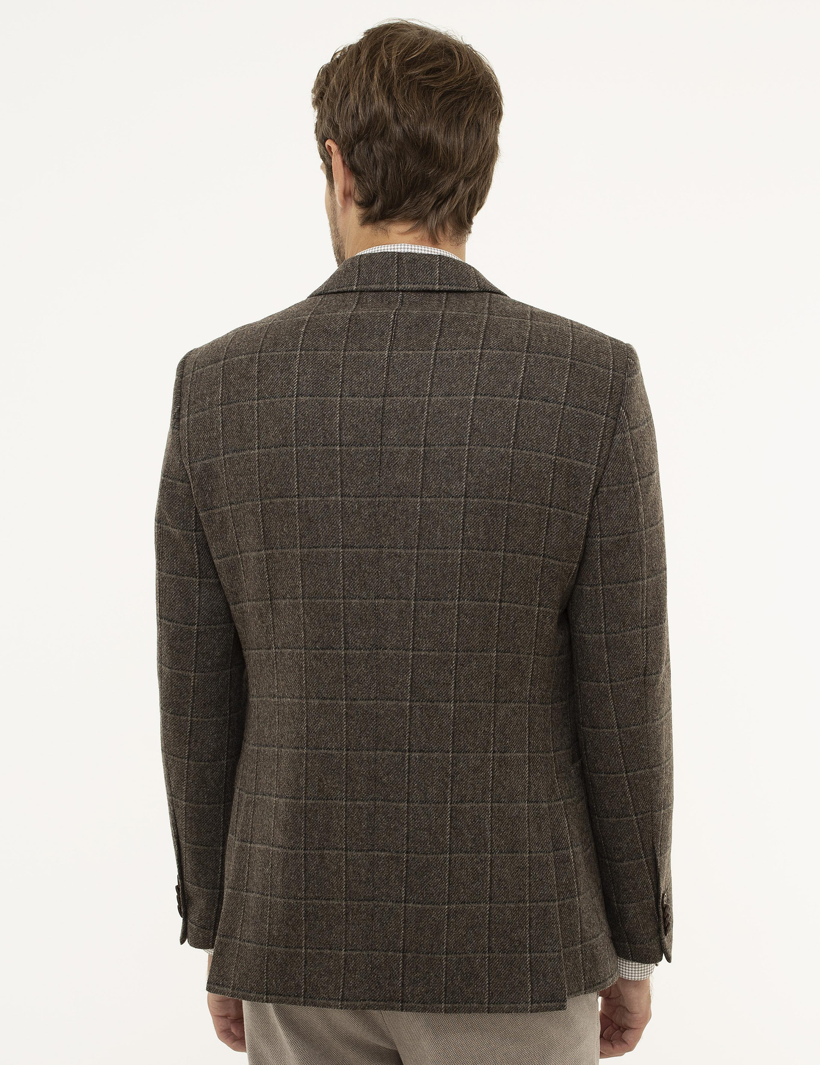 Kahverengi Ex. Slim Fit Ceket