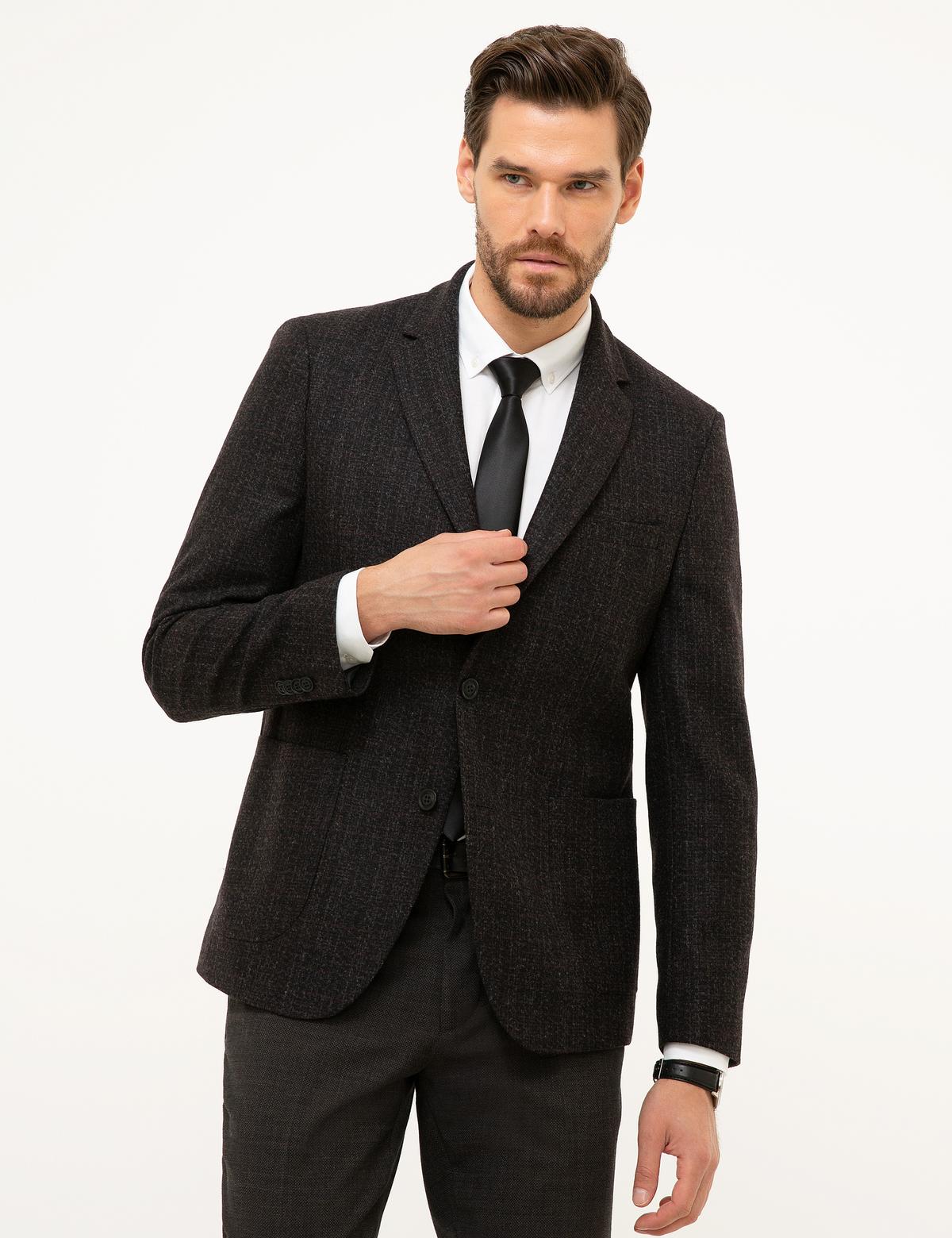 Bordo Slim Fit Ceket