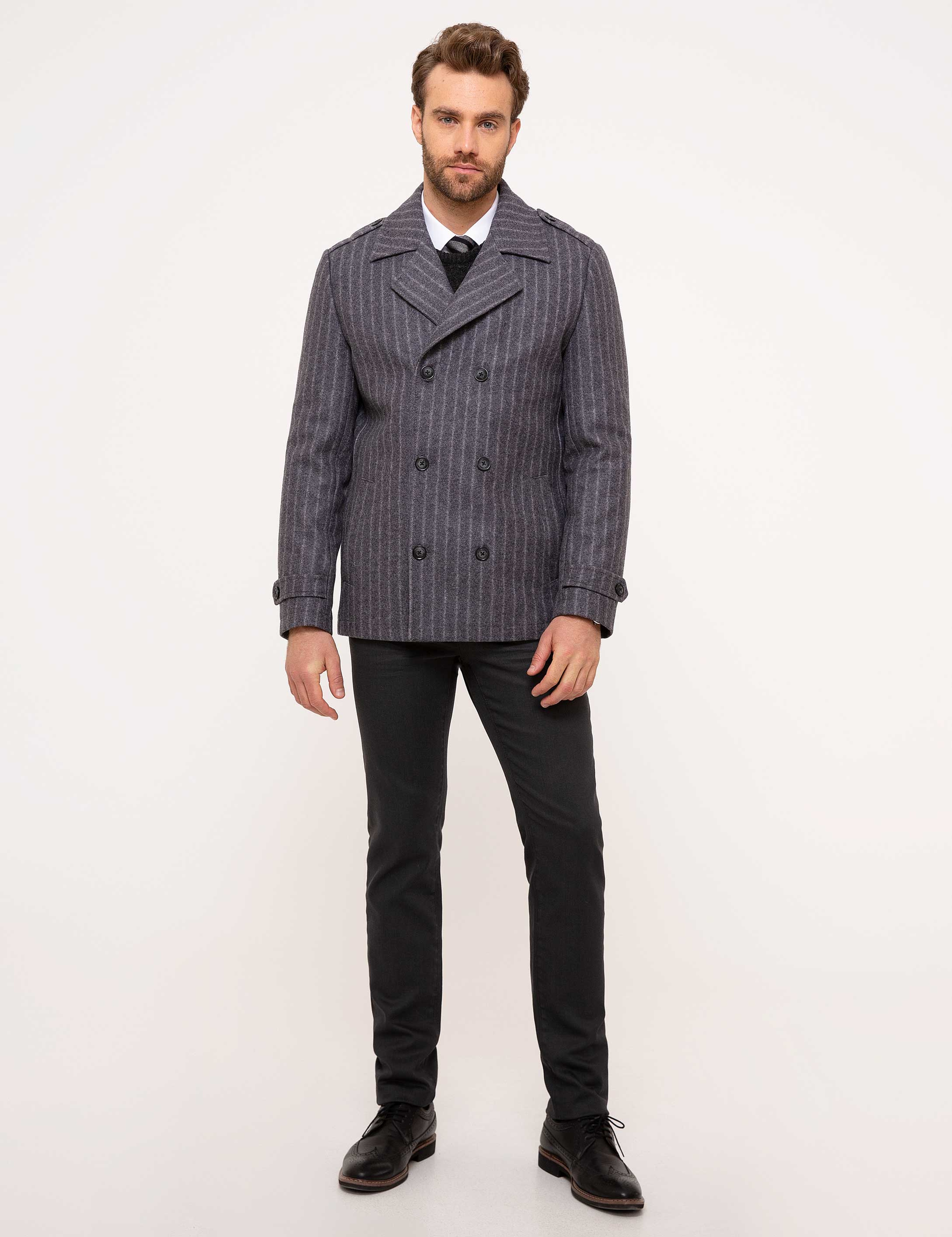 Gri Slim Fit Kaban - Image 5
