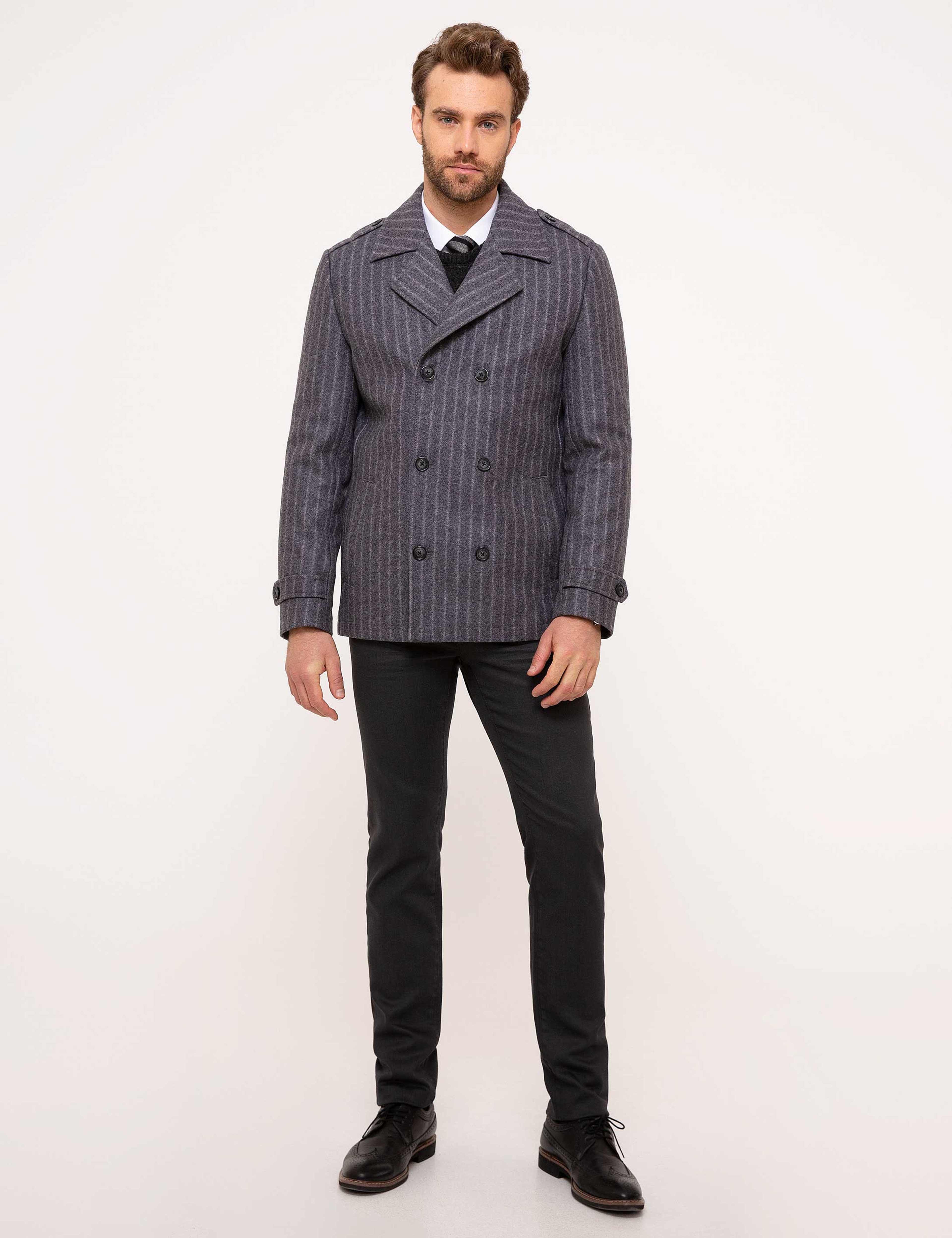 Gri Slim Fit Kaban
