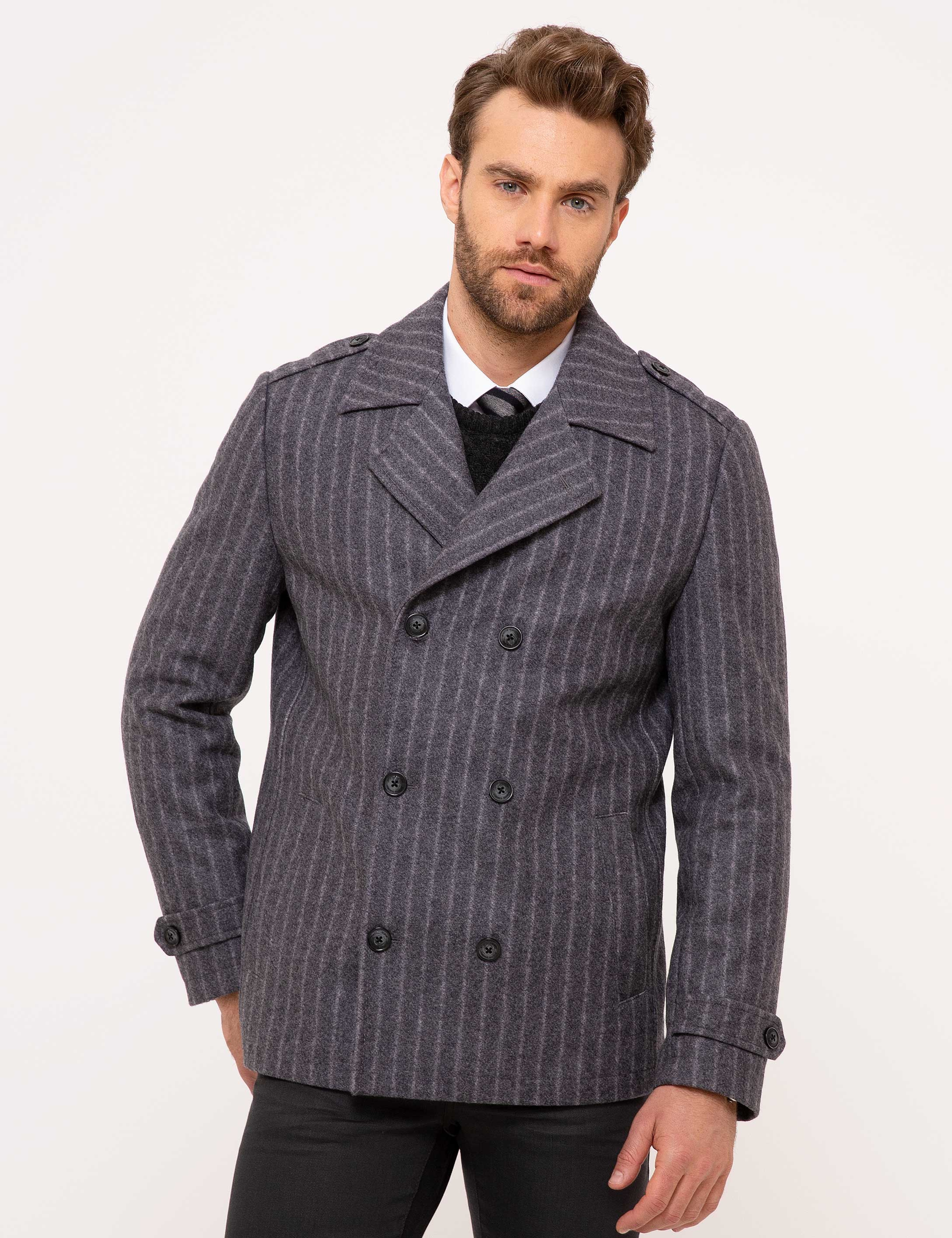 Gri Slim Fit Kaban