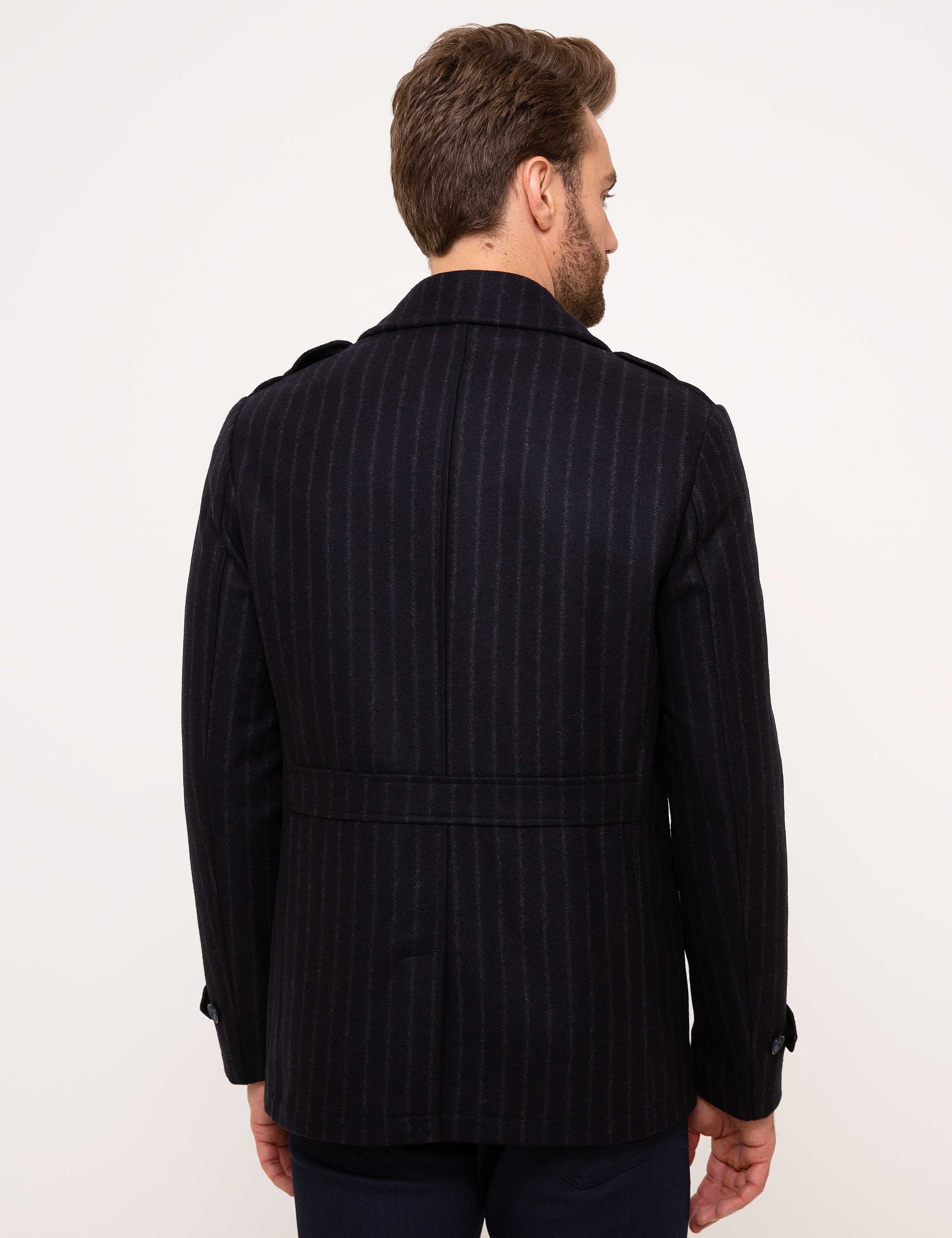 Lacivert Slim Fit Kaban
