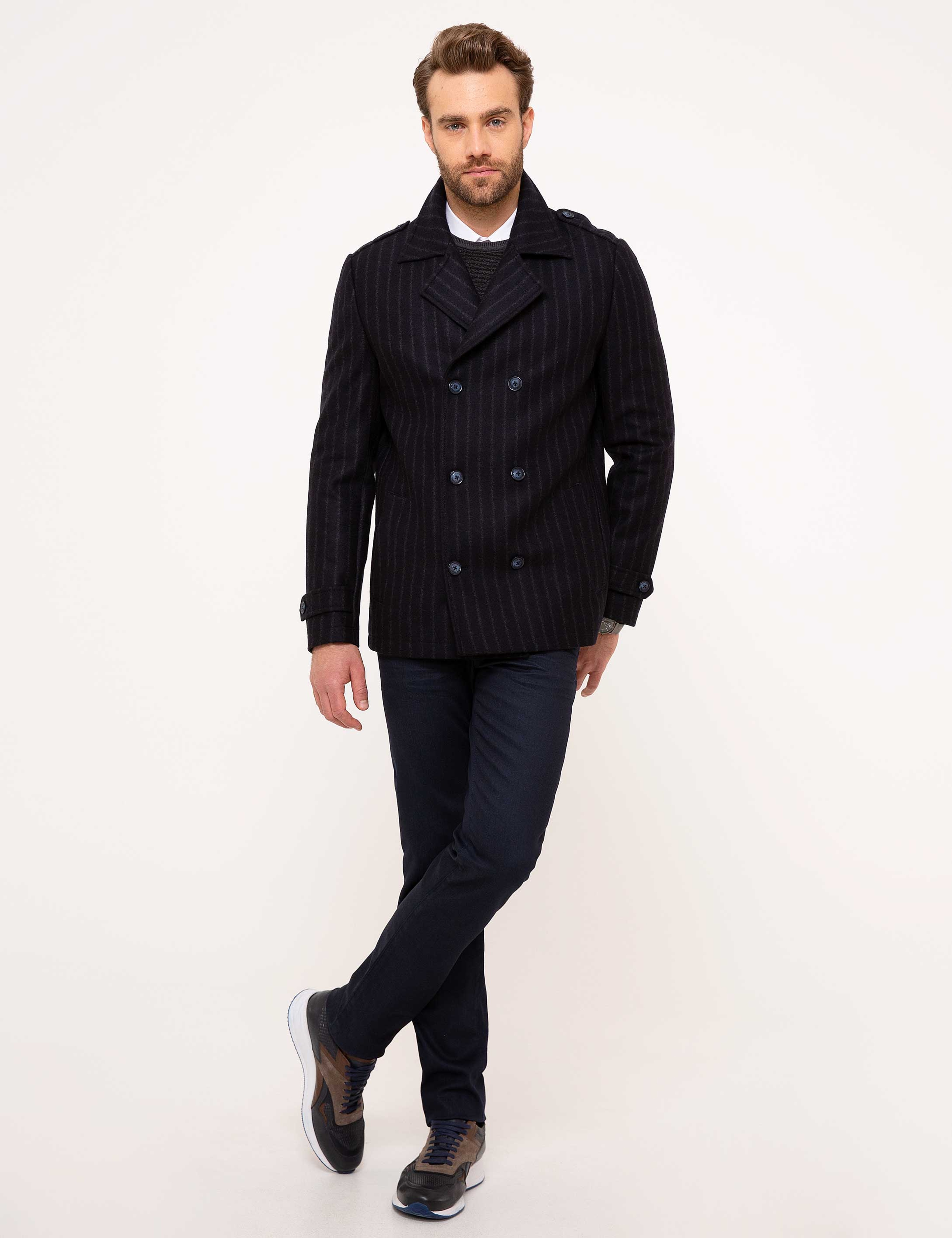 Lacivert Slim Fit Kaban - Image 5