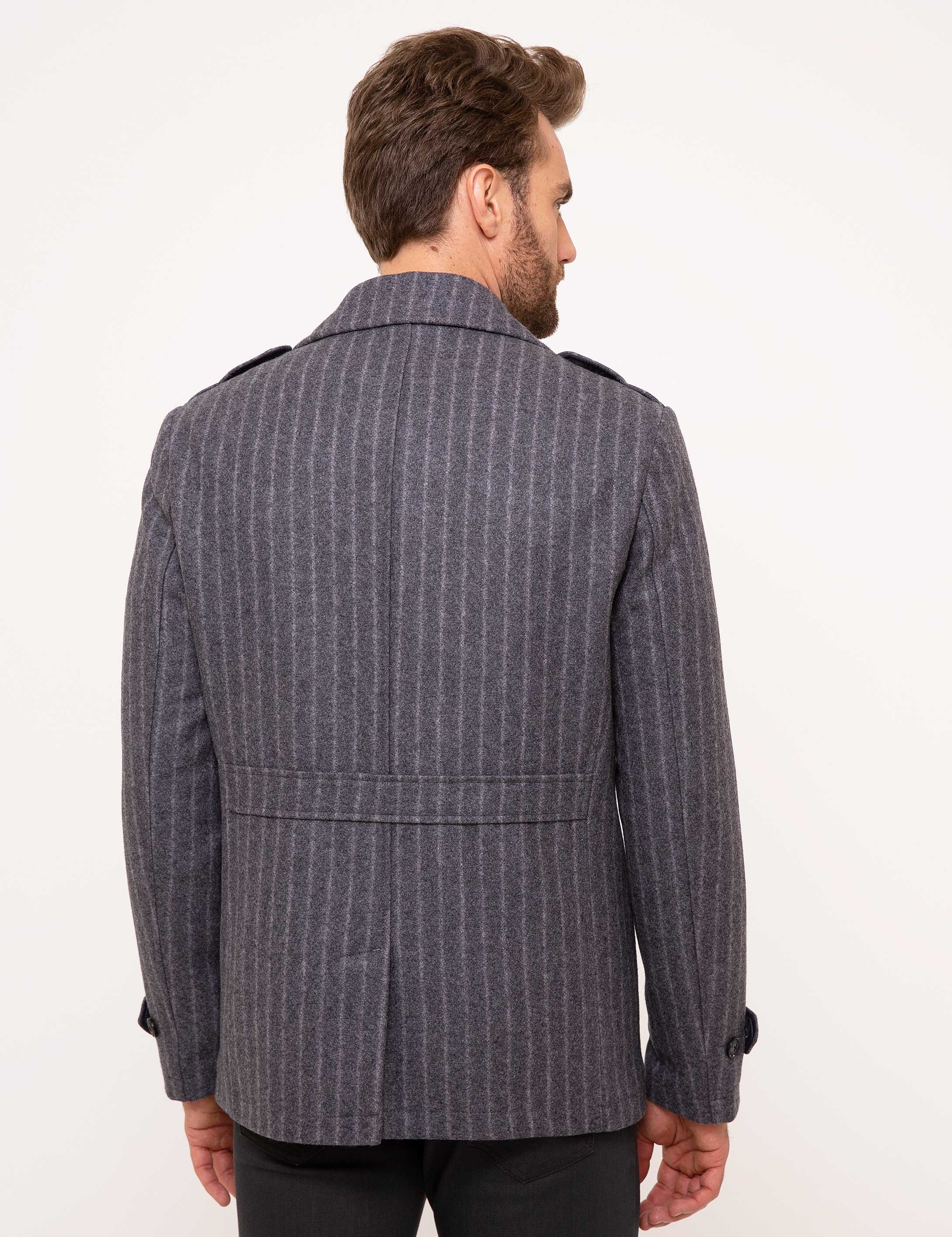 Gri Slim Fit Kaban - Image 4