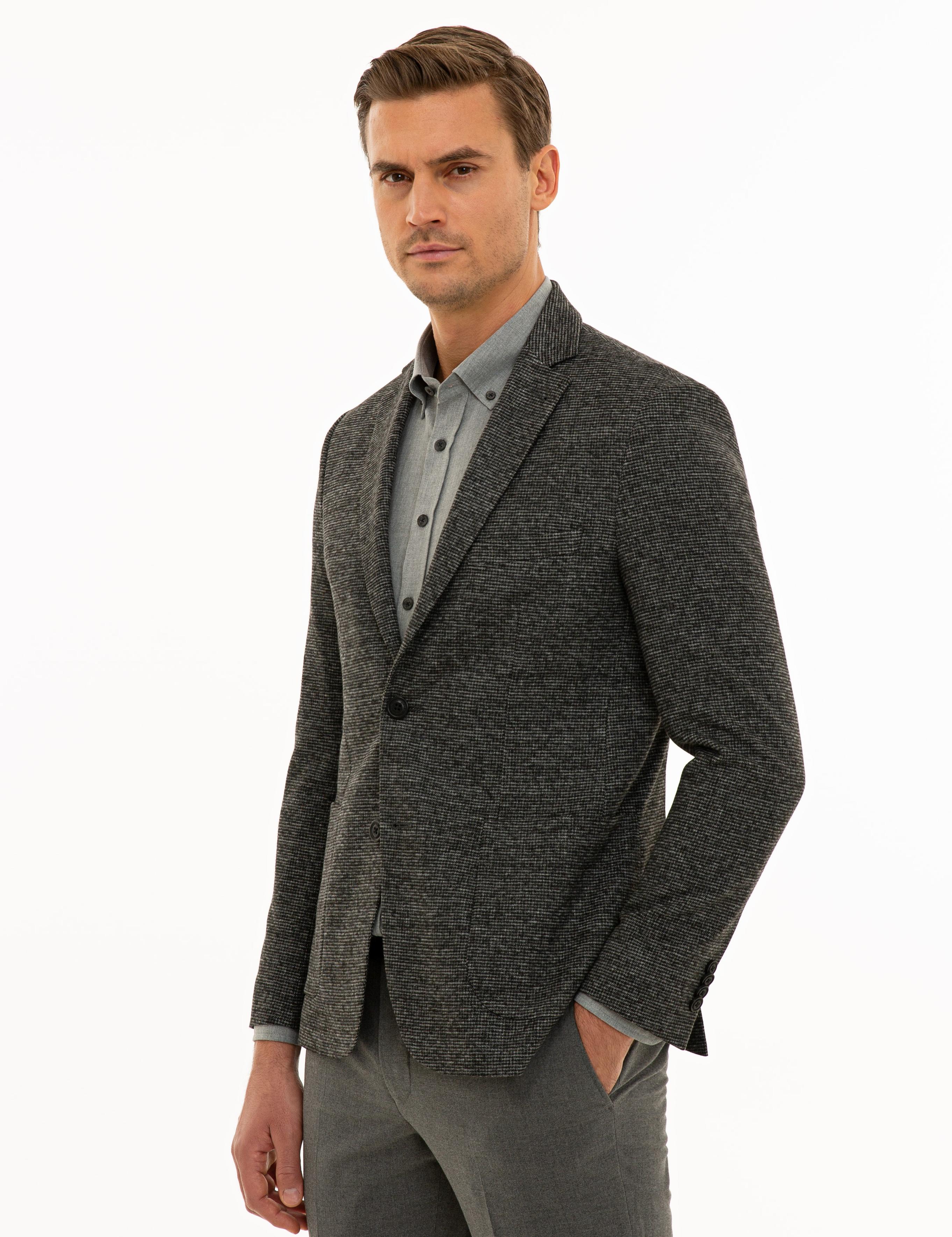 Füme Slim Fit Ceket