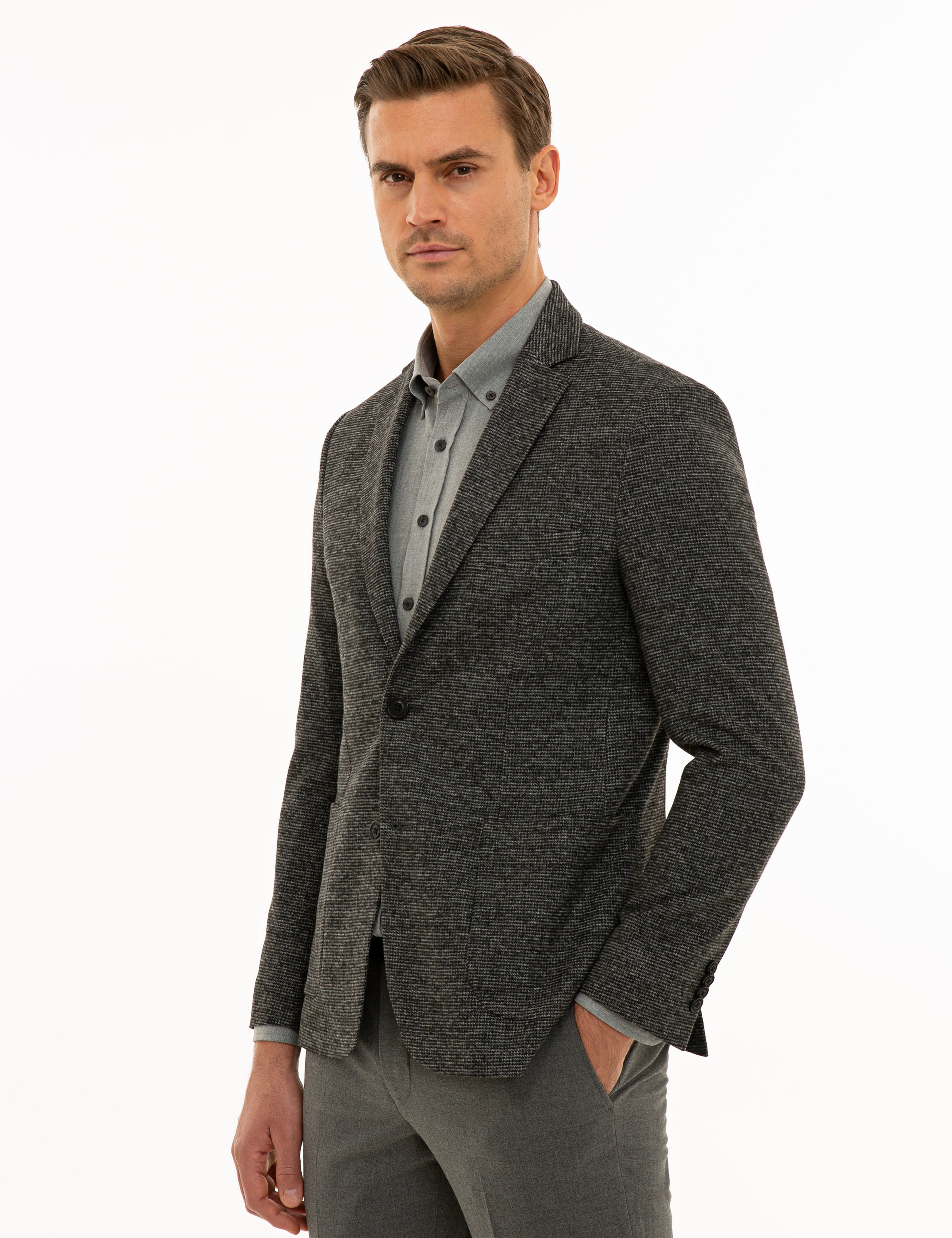 Füme Slim Fit Ceket