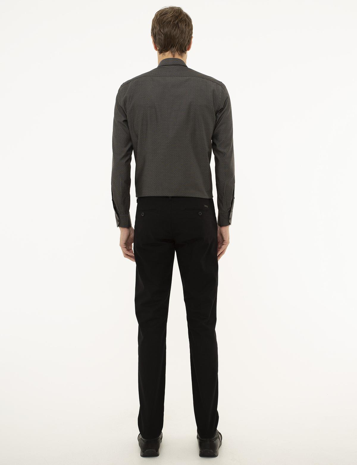 Siyah Slim Fit Kanvas Pantolon - 50214908079