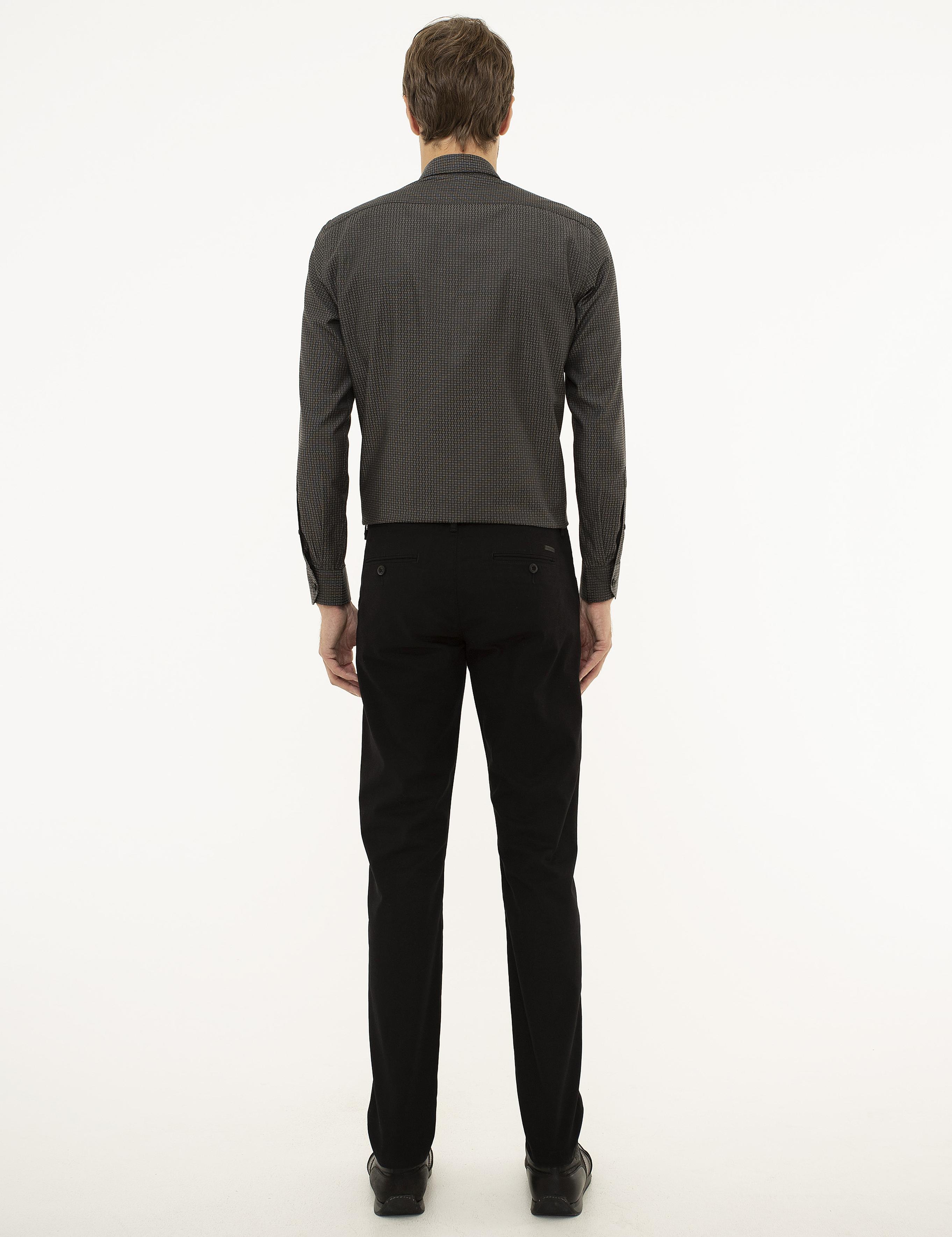 Siyah Slim Fit Kanvas Pantolon