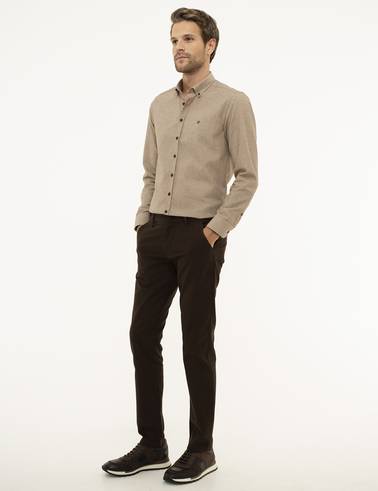 Kahverengi Slim Fit Chino Pantolon