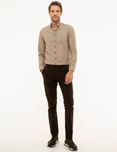 Kahverengi Slim Fit Chino Pantolon