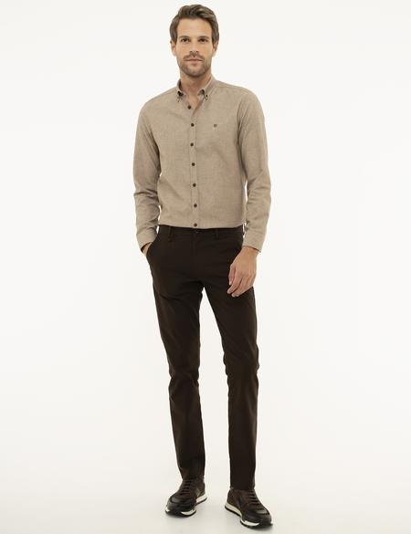 Kahverengi Slim Fit Kanvas Pantolon - 50214908057