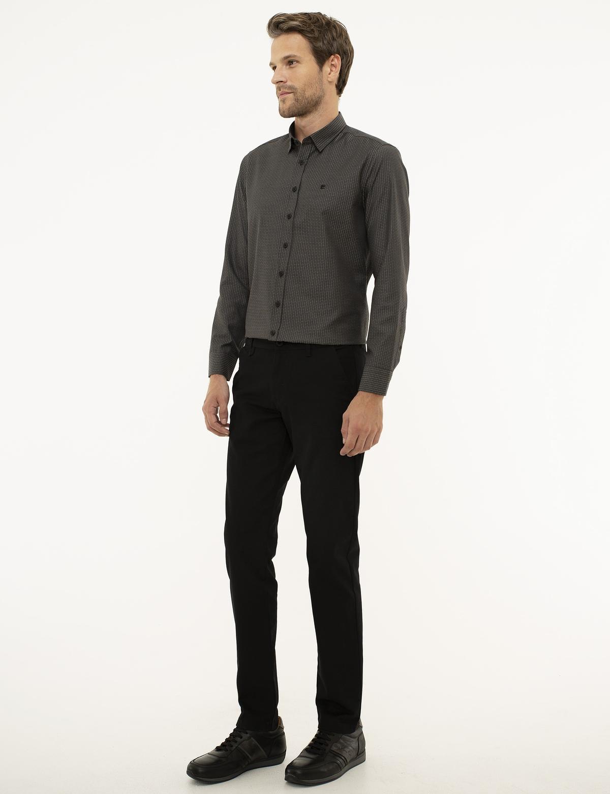 Siyah Slim Fit Kanvas Pantolon - 50214908079