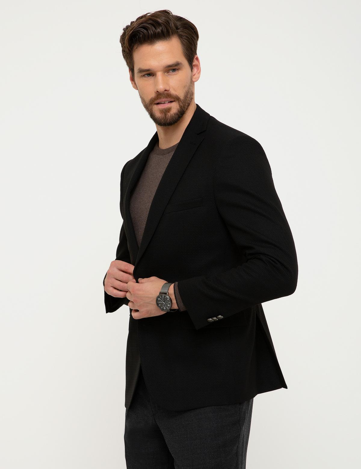 Siyah Slim Ceket - 50215244008