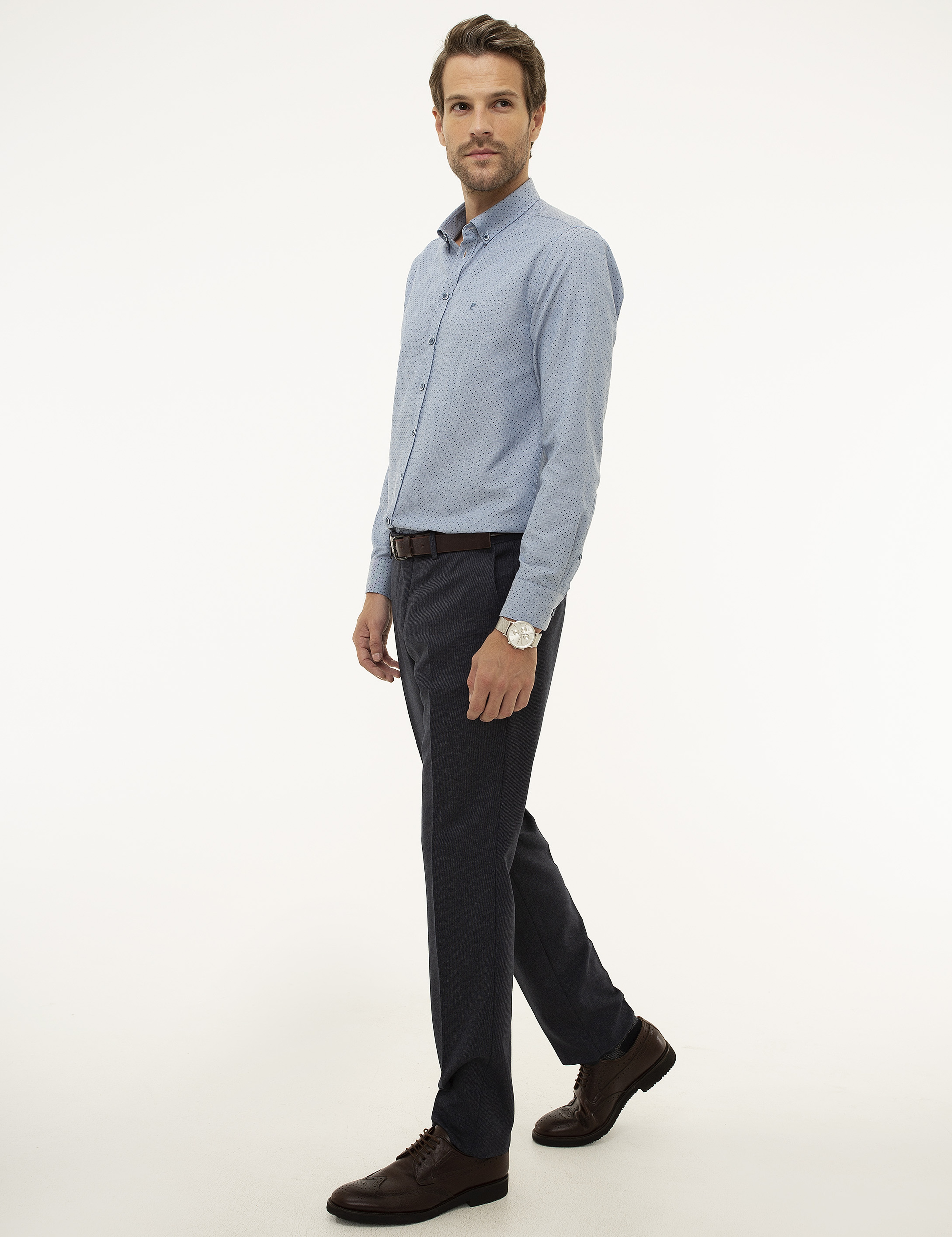 Lacivert Slim Fit Kumaş Pantolon - Image 2