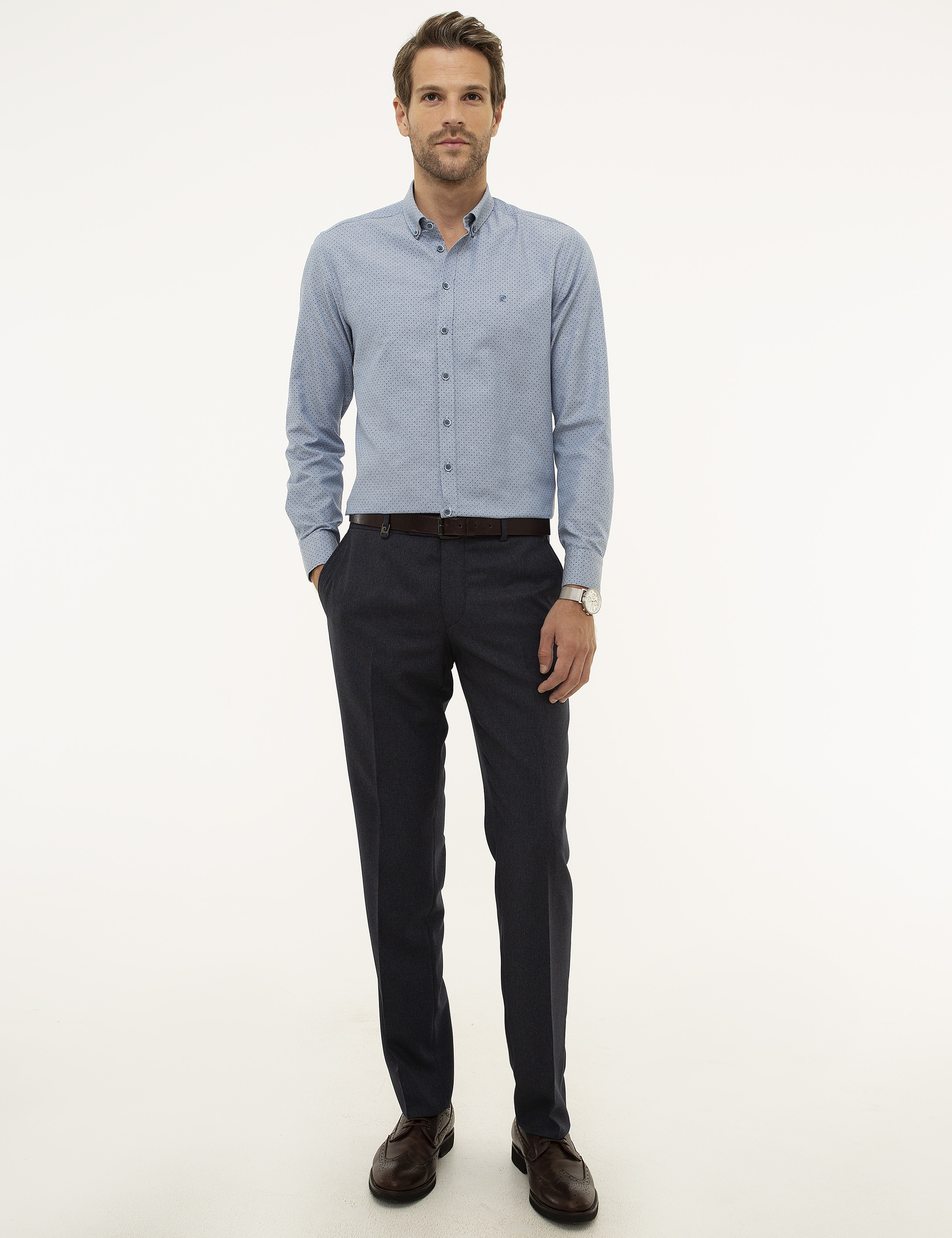 Lacivert Slim Fit Kumaş Pantolon - Image 1