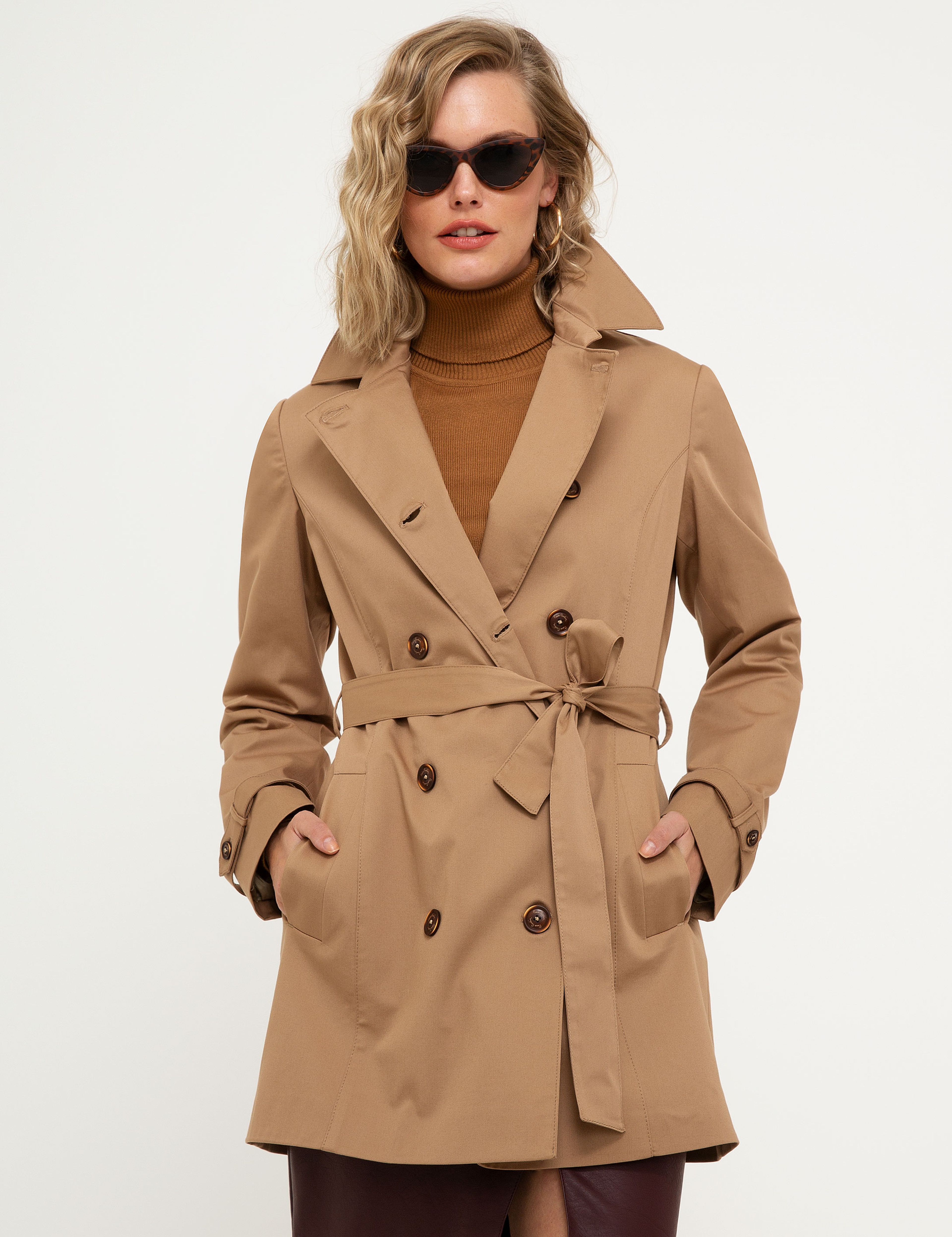 Camel Standart Fit Trençkot - Image 2