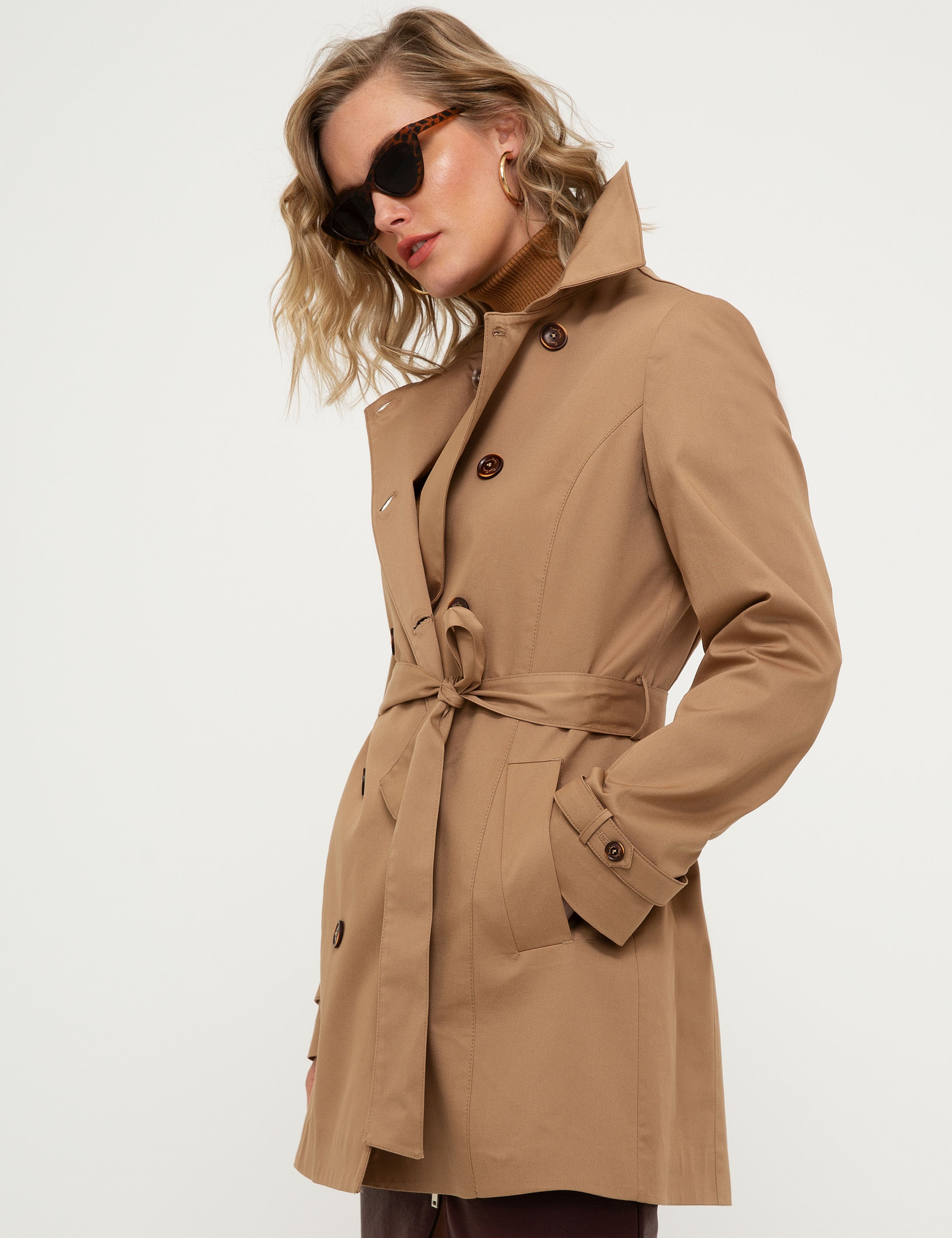Camel Standart Fit Trençkot