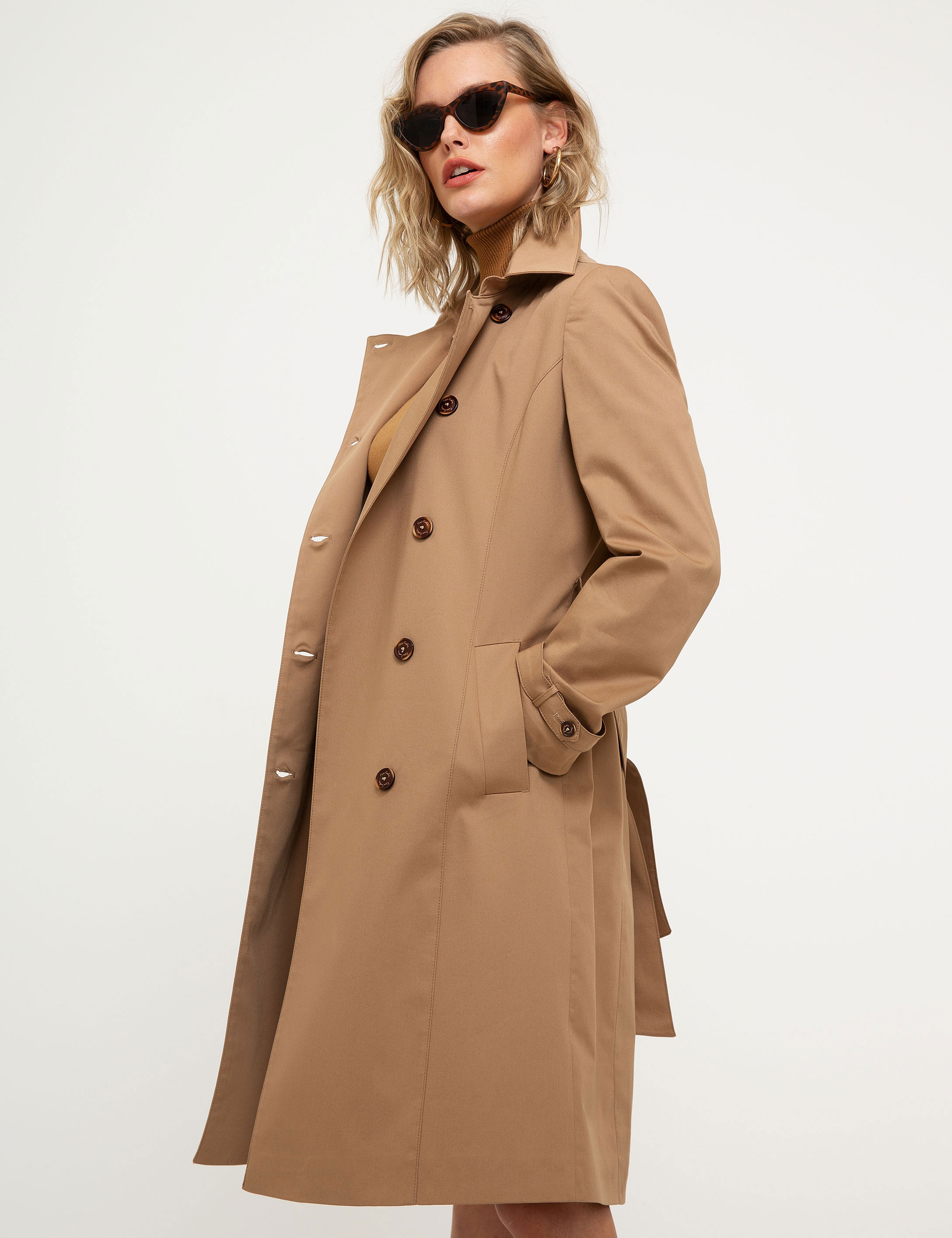 Camel Standart Fit Trençkot - Image 3