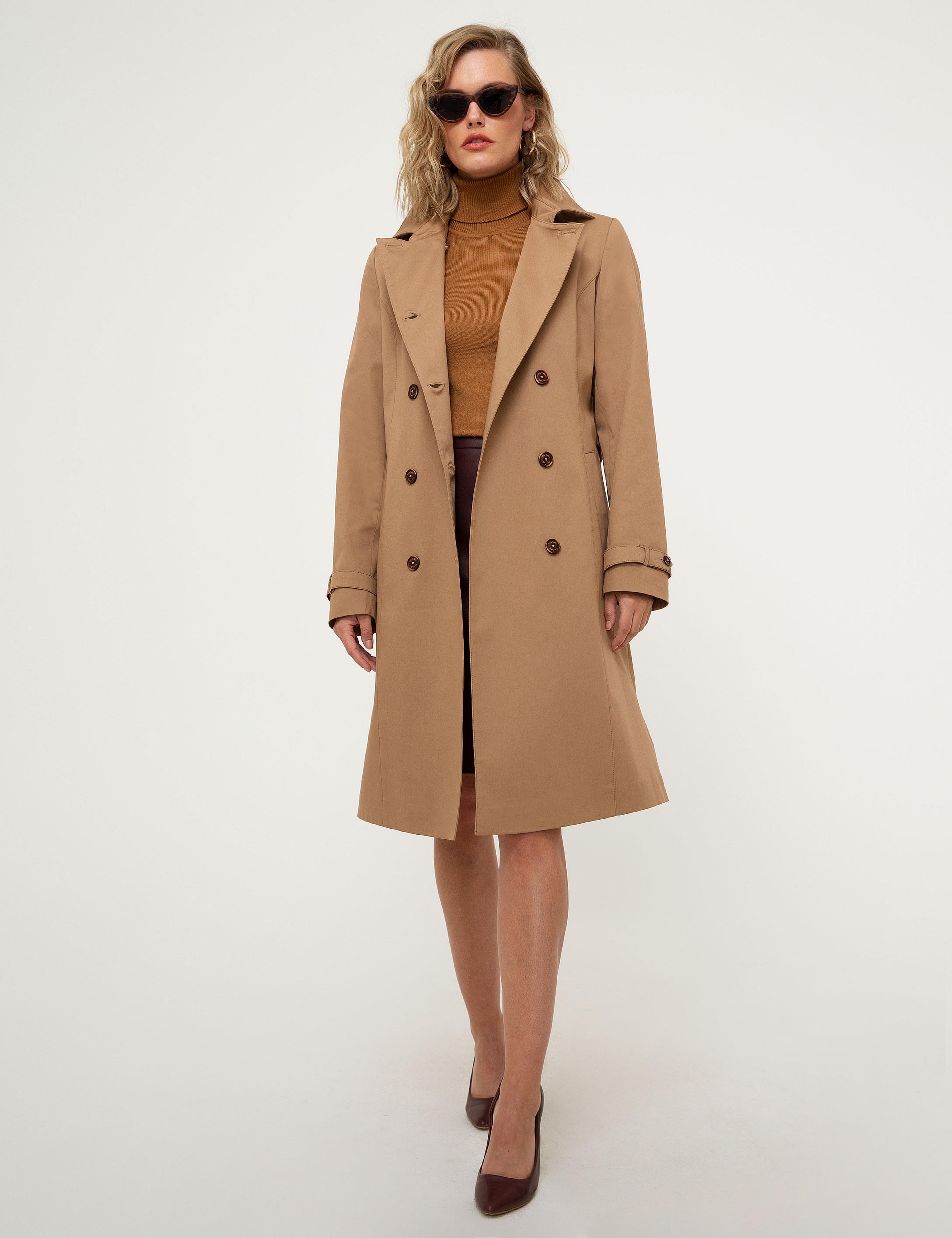 Camel Standart Fit Trençkot - Image 5