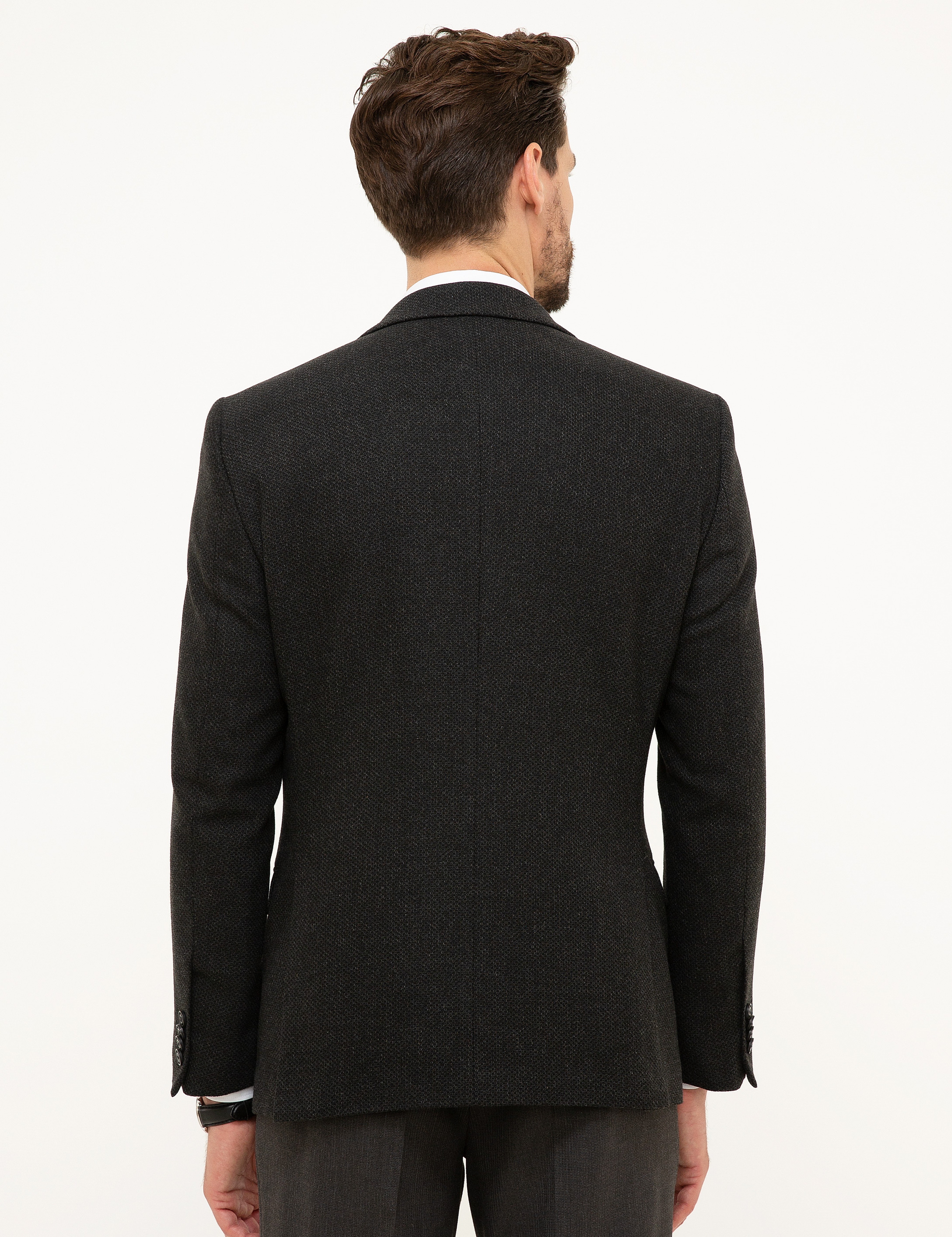 Siyah Ekstra Slim Fit Ceket - Image 4