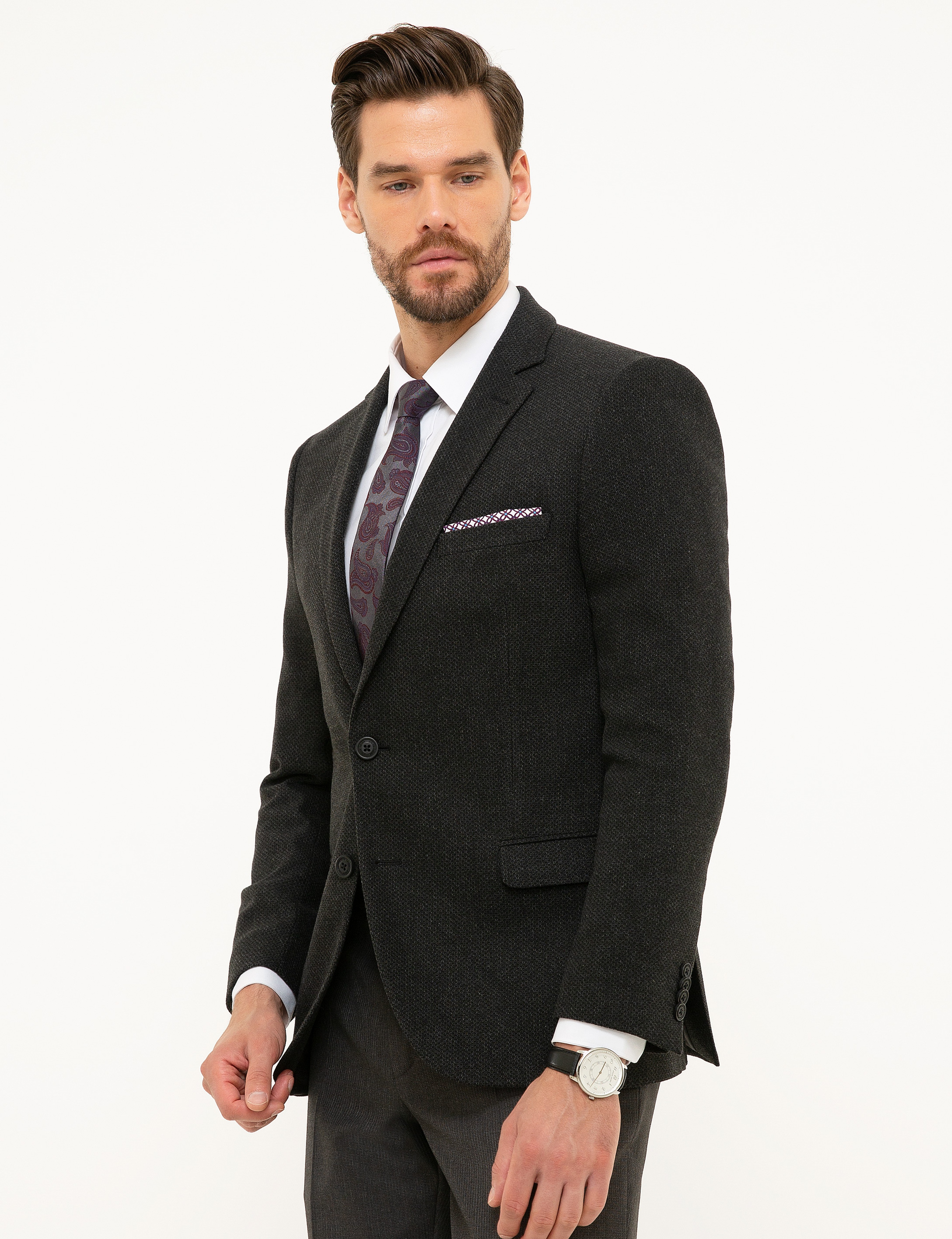 Siyah Ekstra Slim Fit Ceket - Image 3
