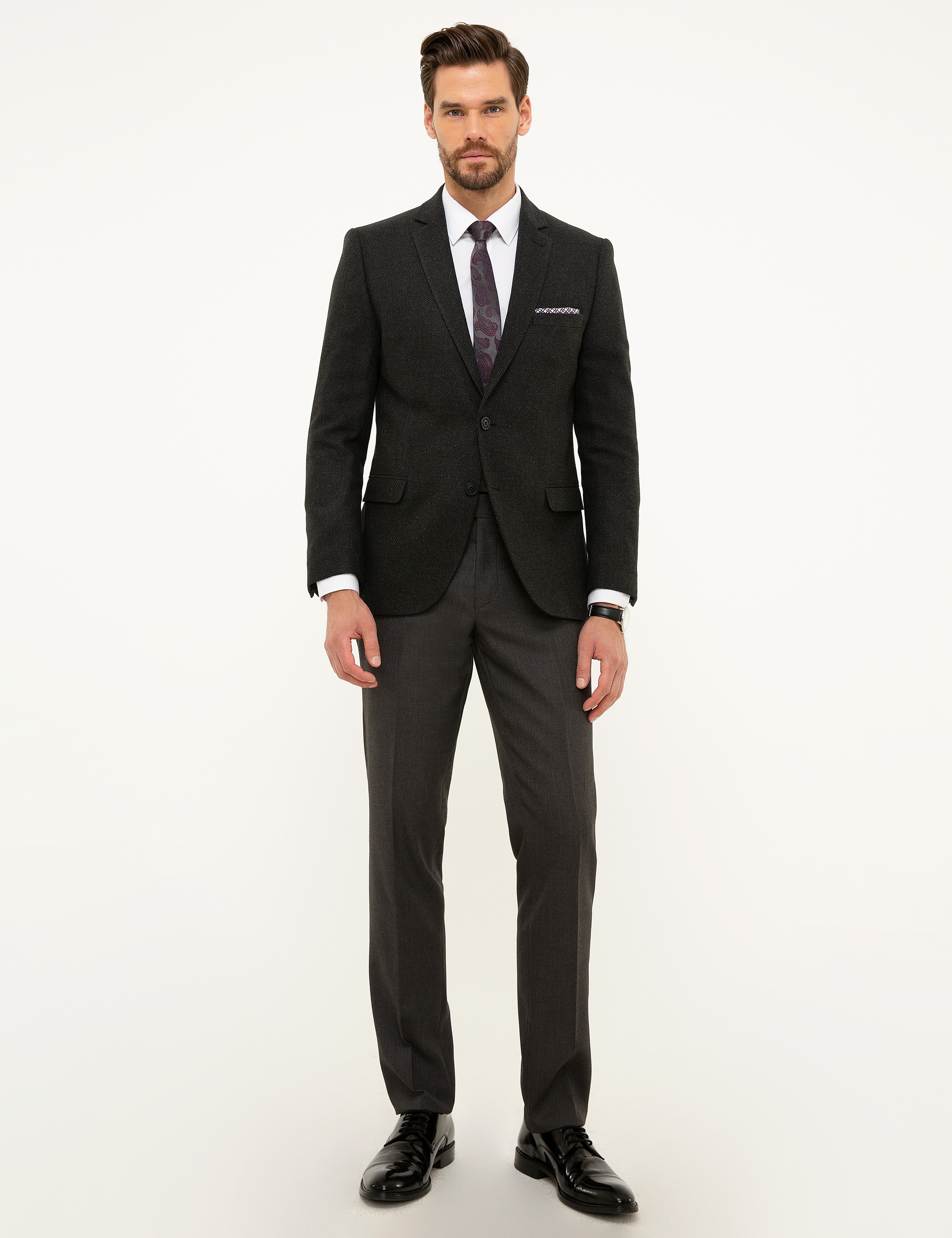 Siyah Ekstra Slim Fit Ceket - Image 5