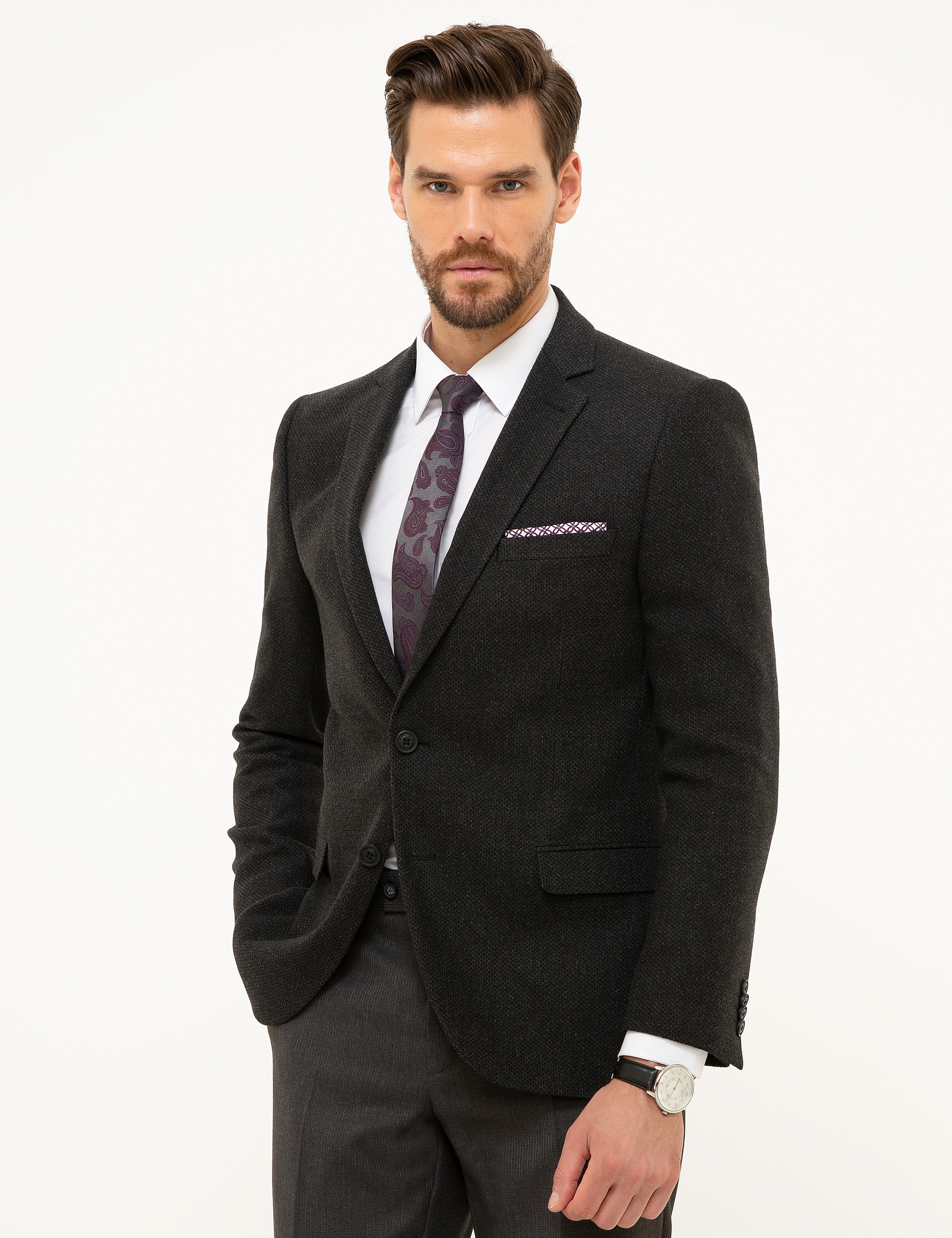 Siyah Ekstra Slim Fit Ceket - Image 1