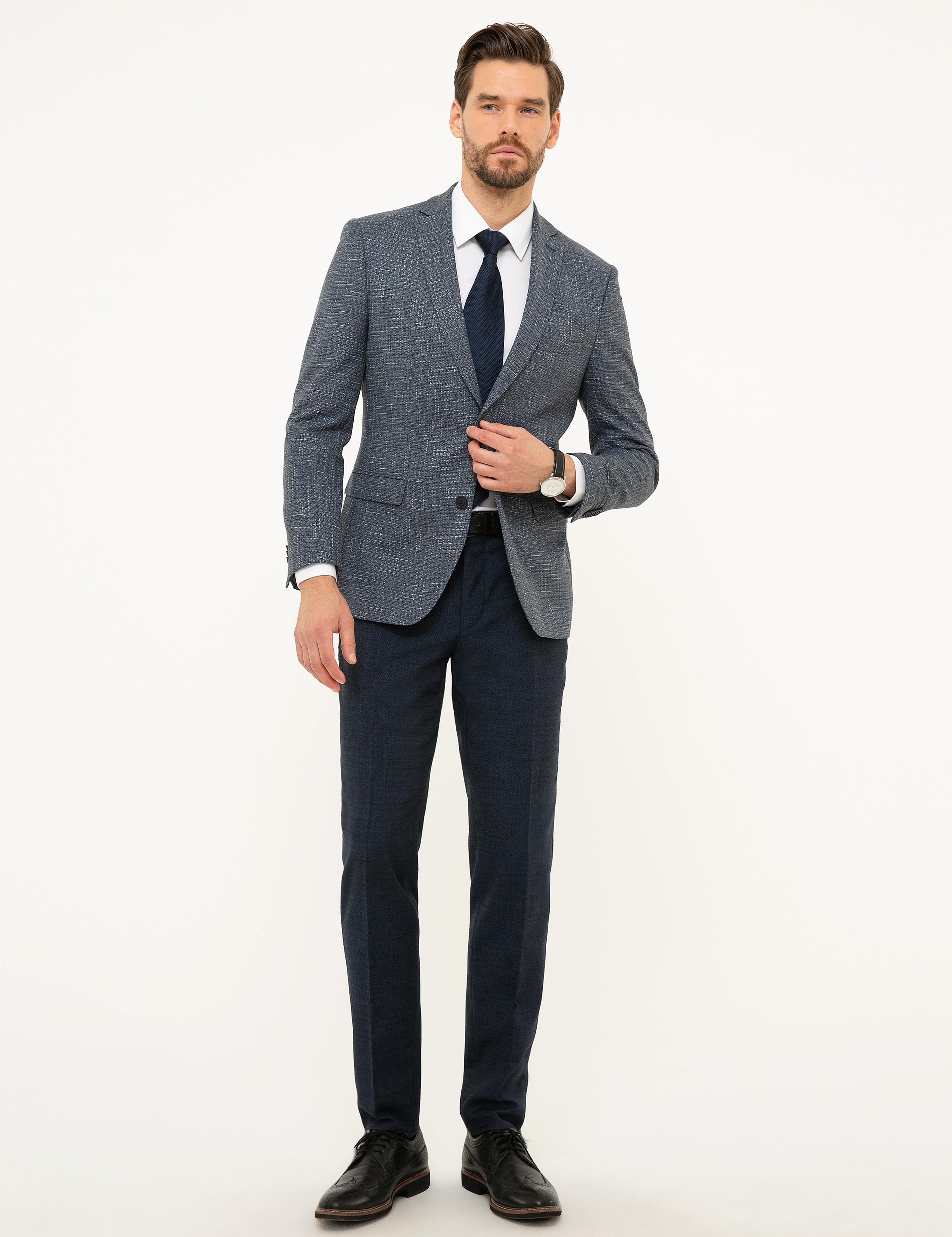 Koyu Mavi Slim Fit Ceket