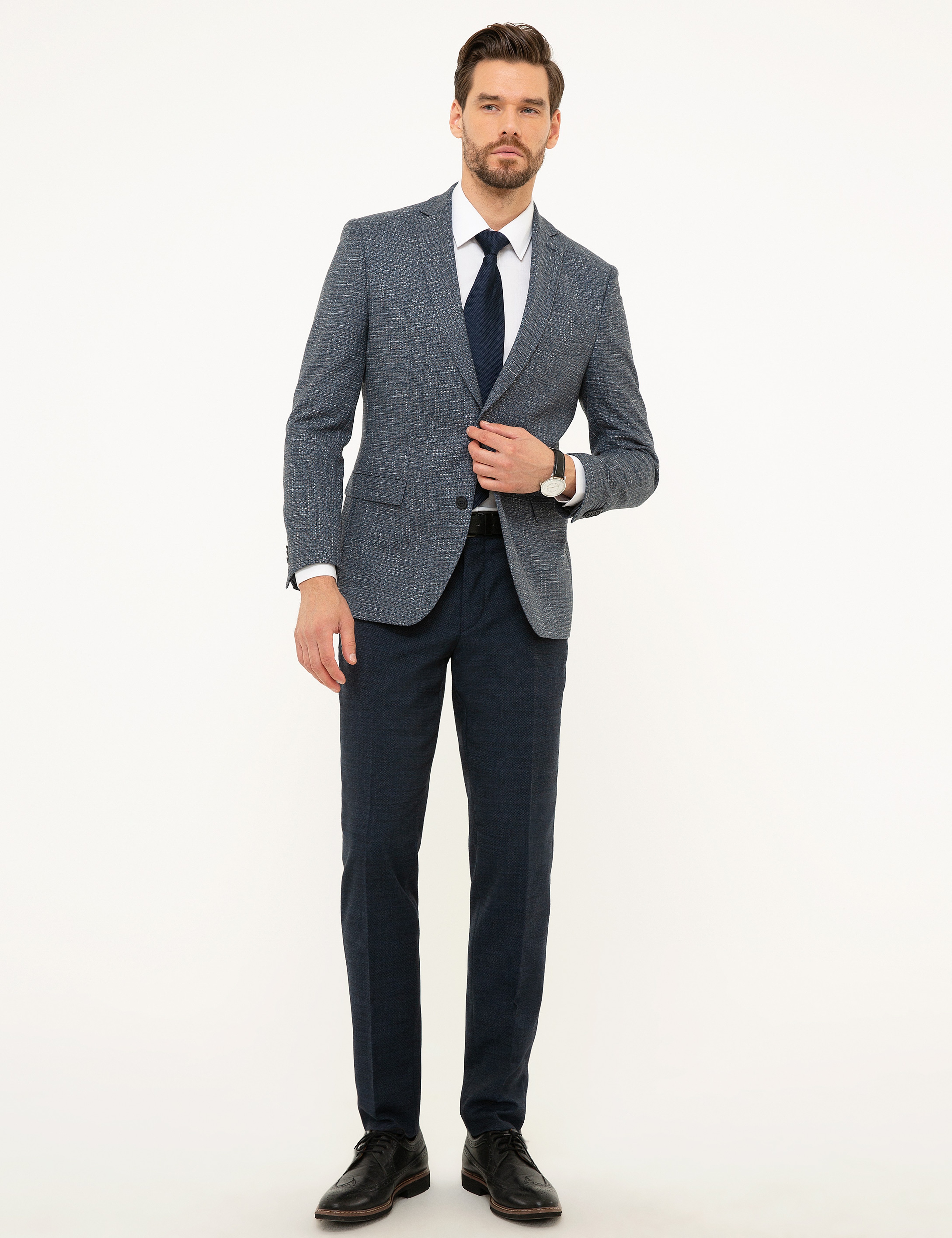 Koyu Mavi Slim Fit Ceket