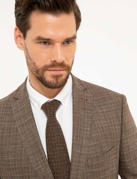 Kahverengi Slim Fit Ceket - 50215706041