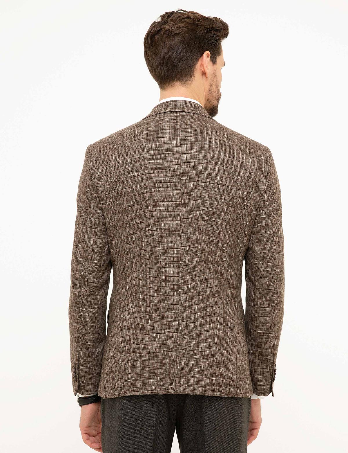 Kahverengi Slim Fit Ceket - 50215706041