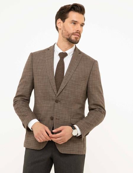 Kahverengi Slim Fit Ceket - 50215706041