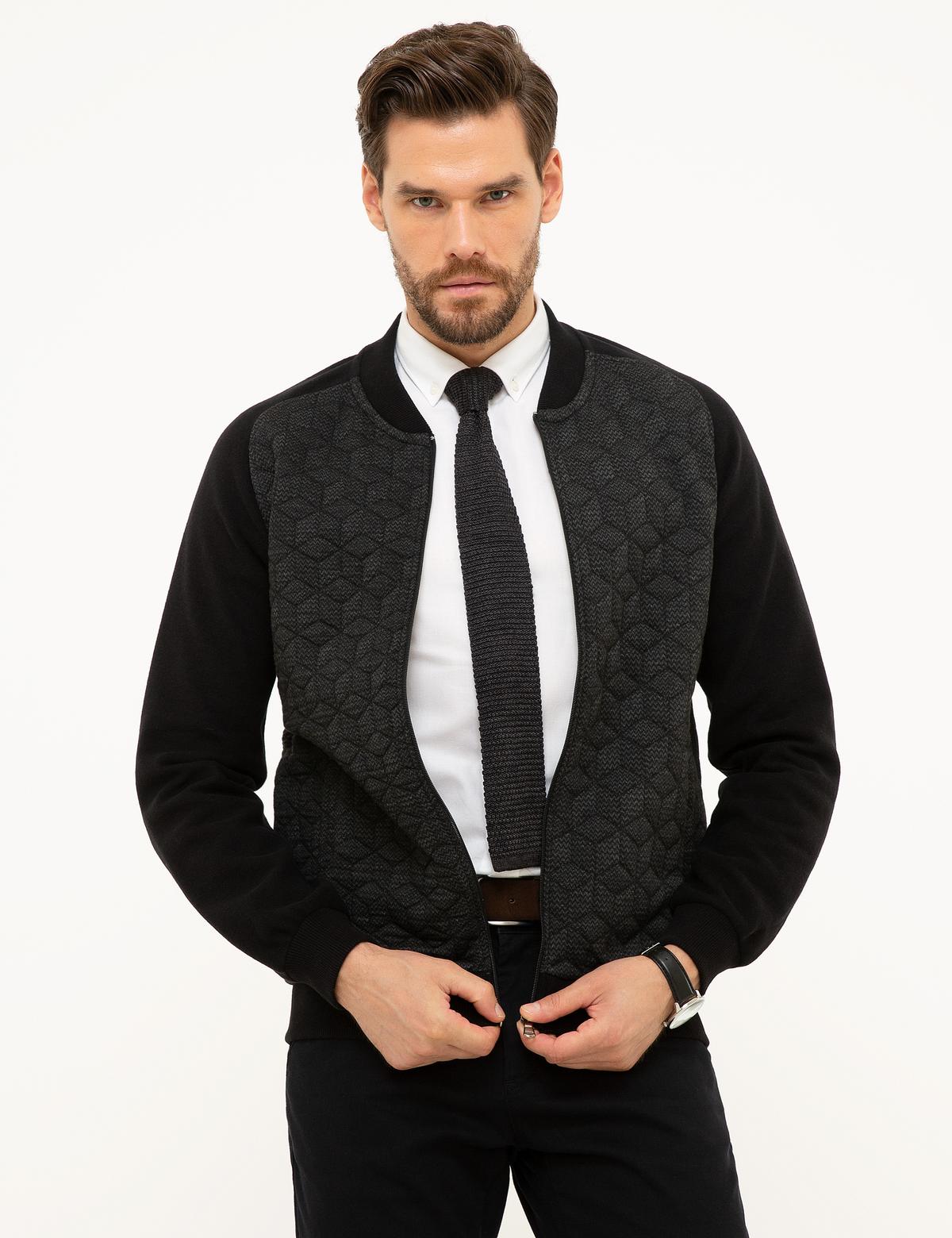 Siyah Slim Fit Sweatshirt