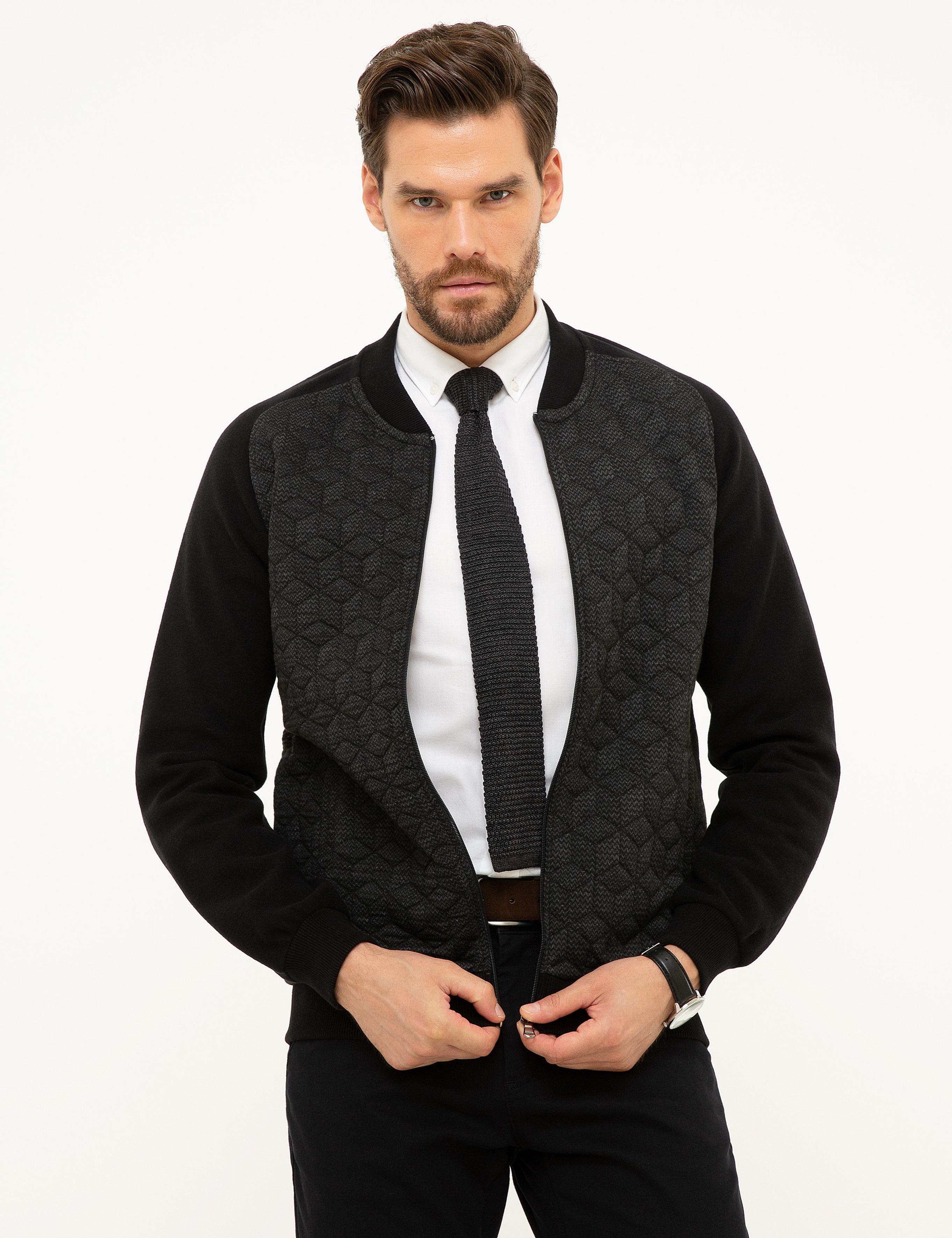 Siyah Slim Fit Sweatshirt