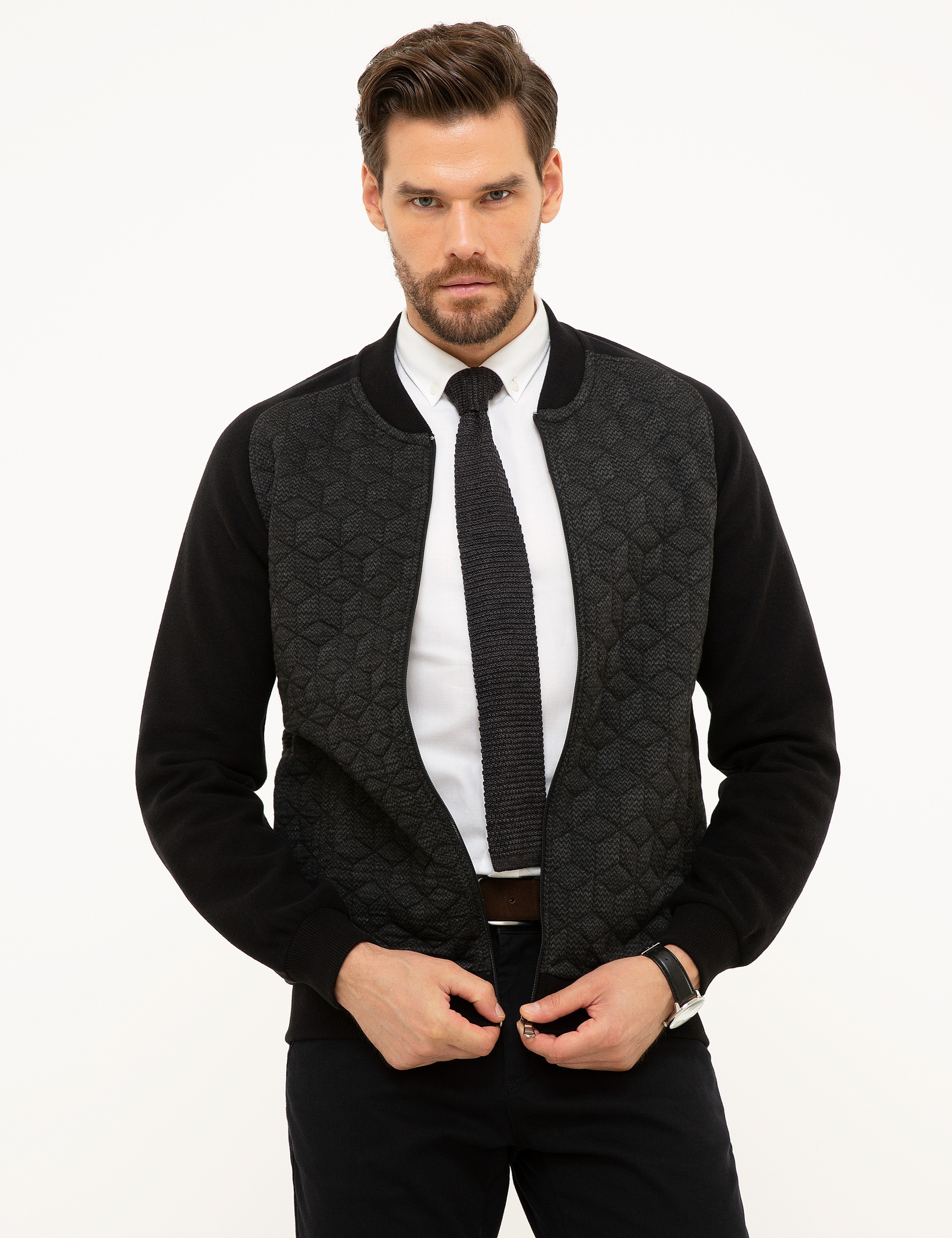 Siyah Slim Fit Sweatshirt - Image 1