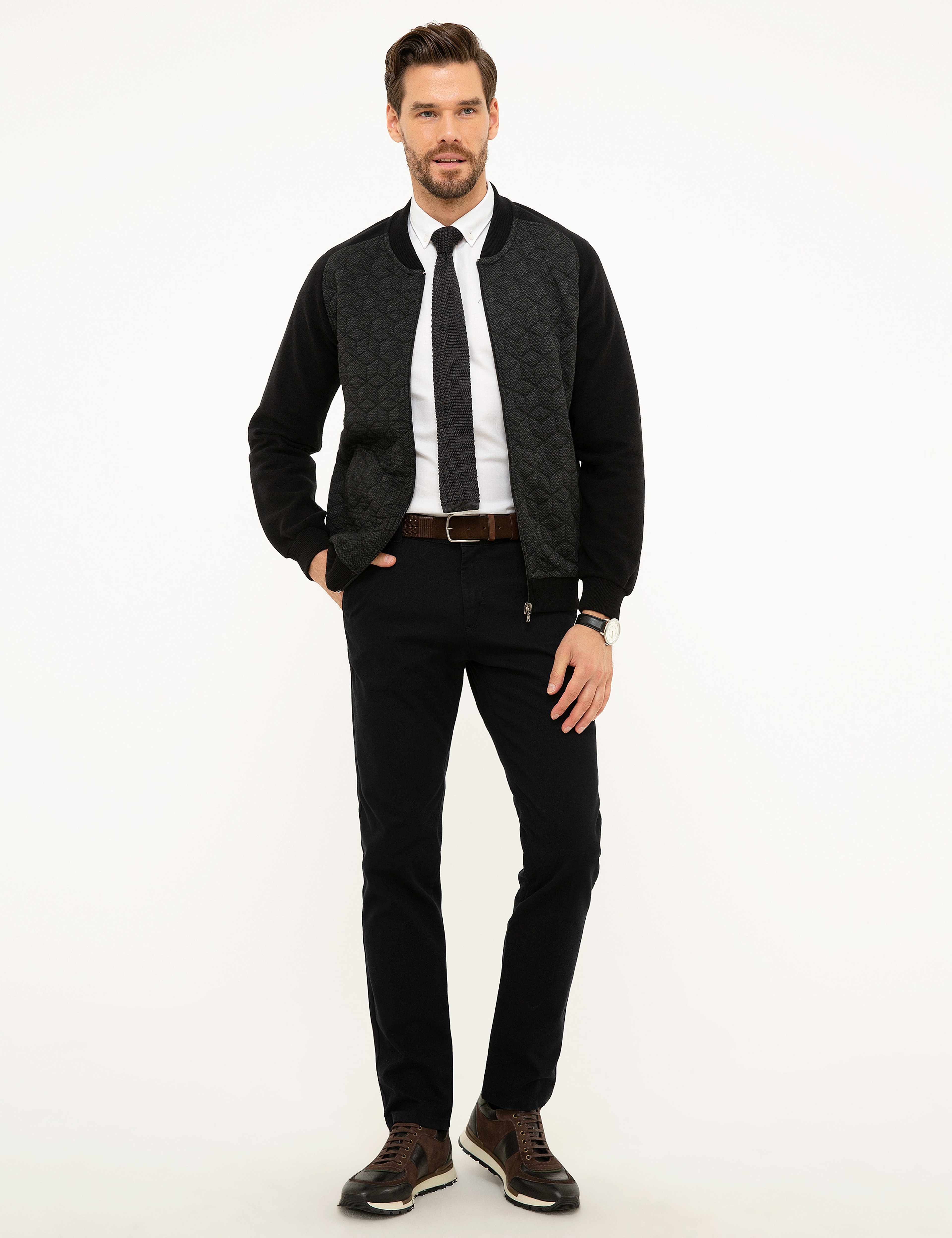 Siyah Slim Fit Sweatshirt - Image 5