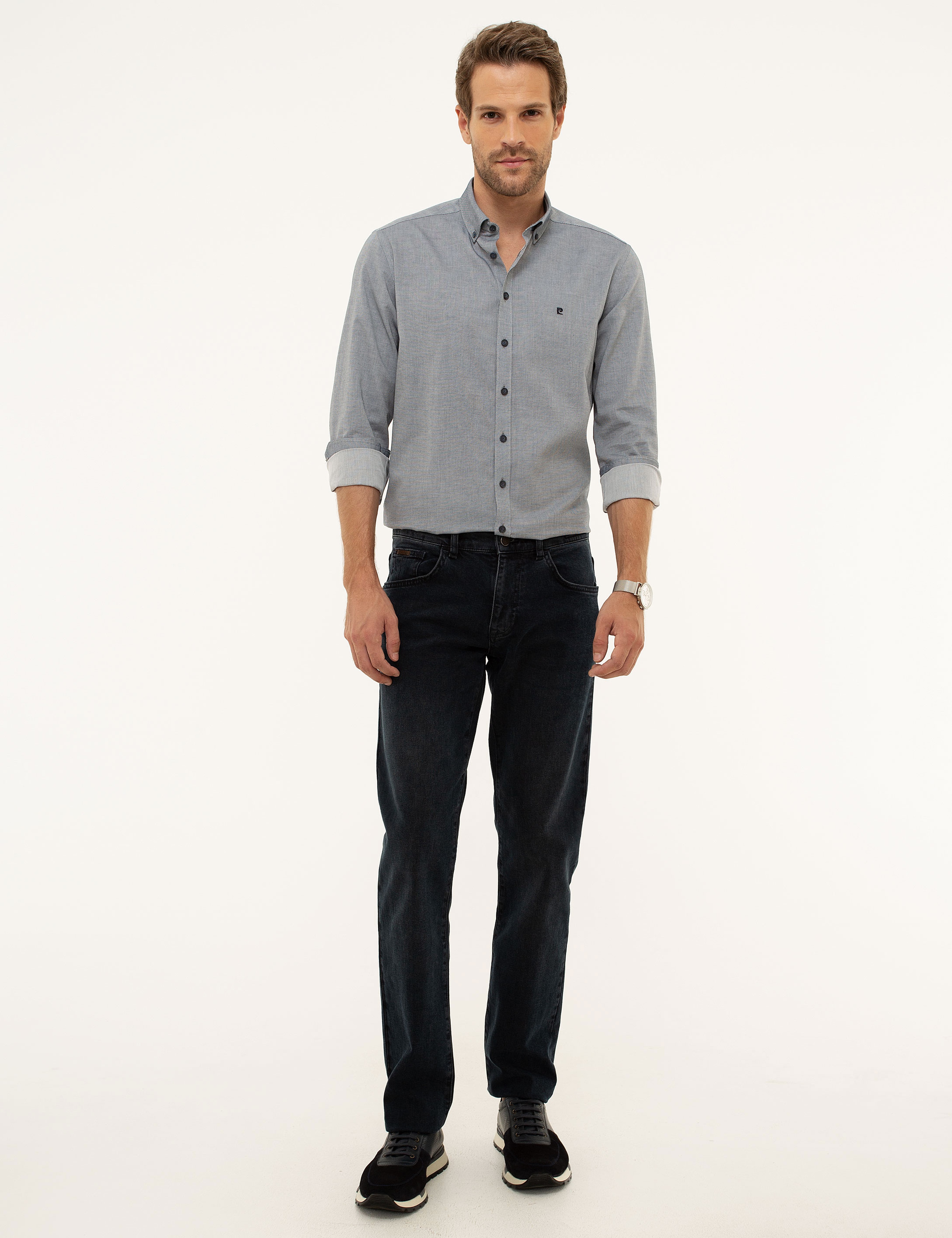 Lacivert Slim Fit Gömlek - Image 4
