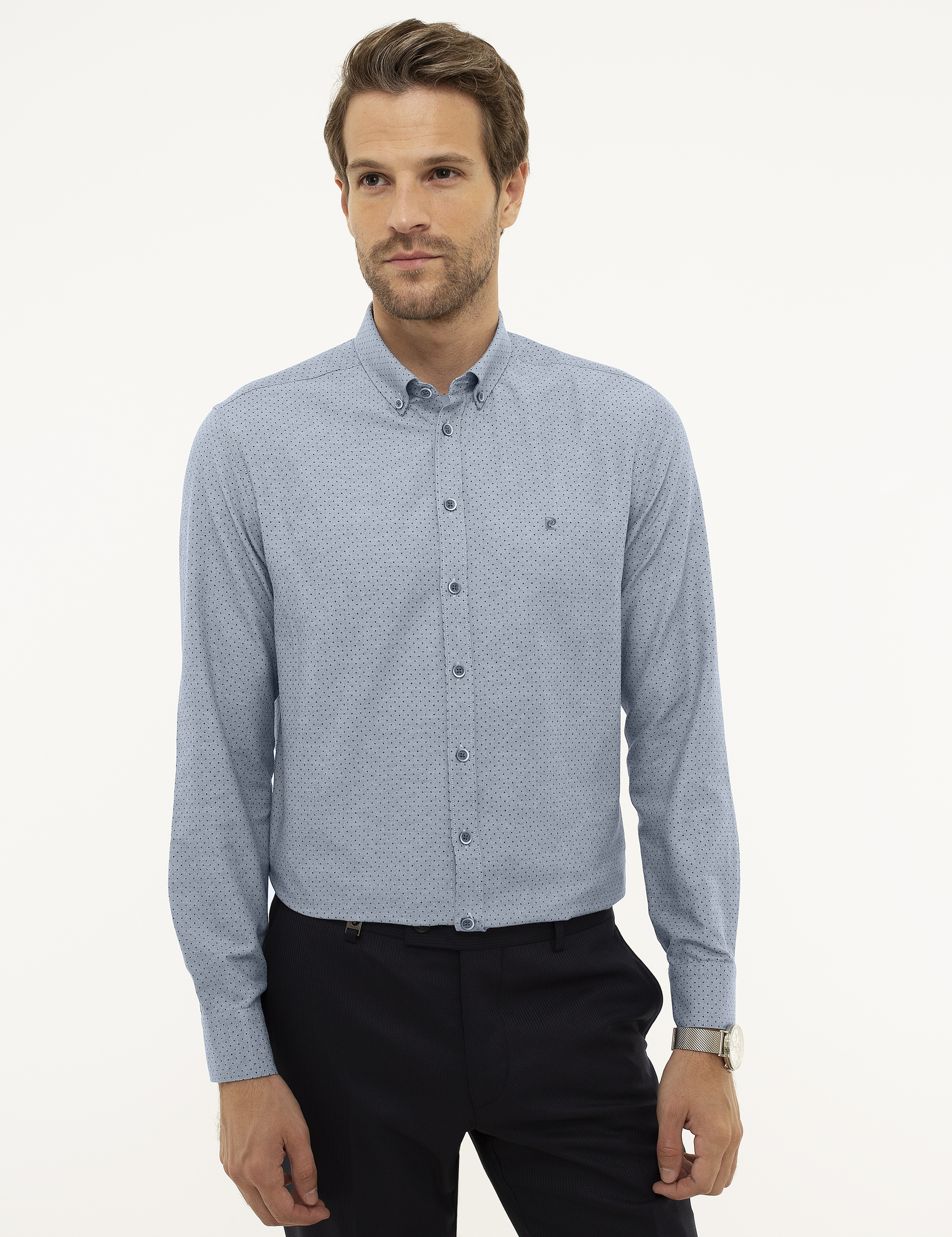 Mavi Slim Fit Gömlek - Image 1