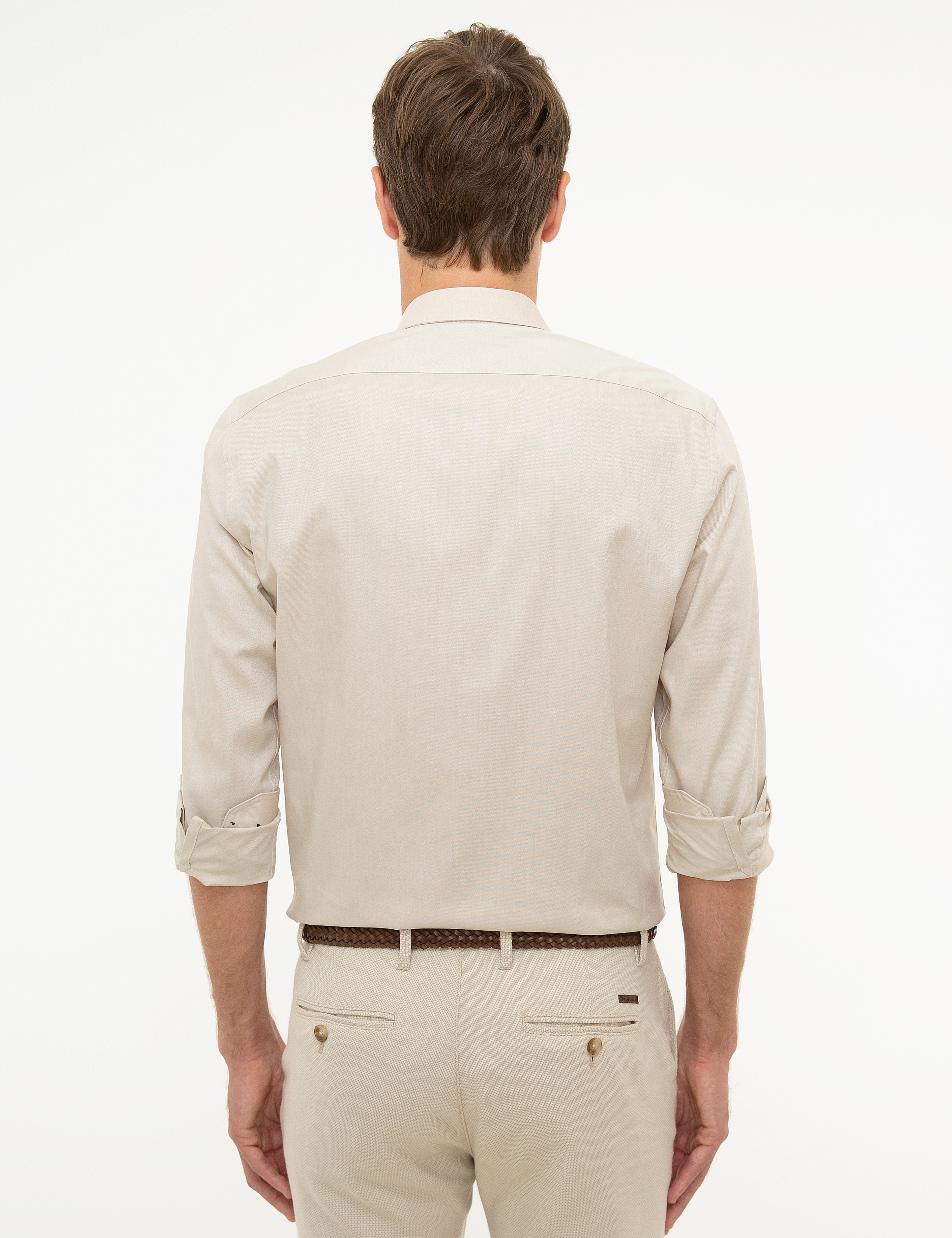 Bej Slim Fit Gömlek - Image 3