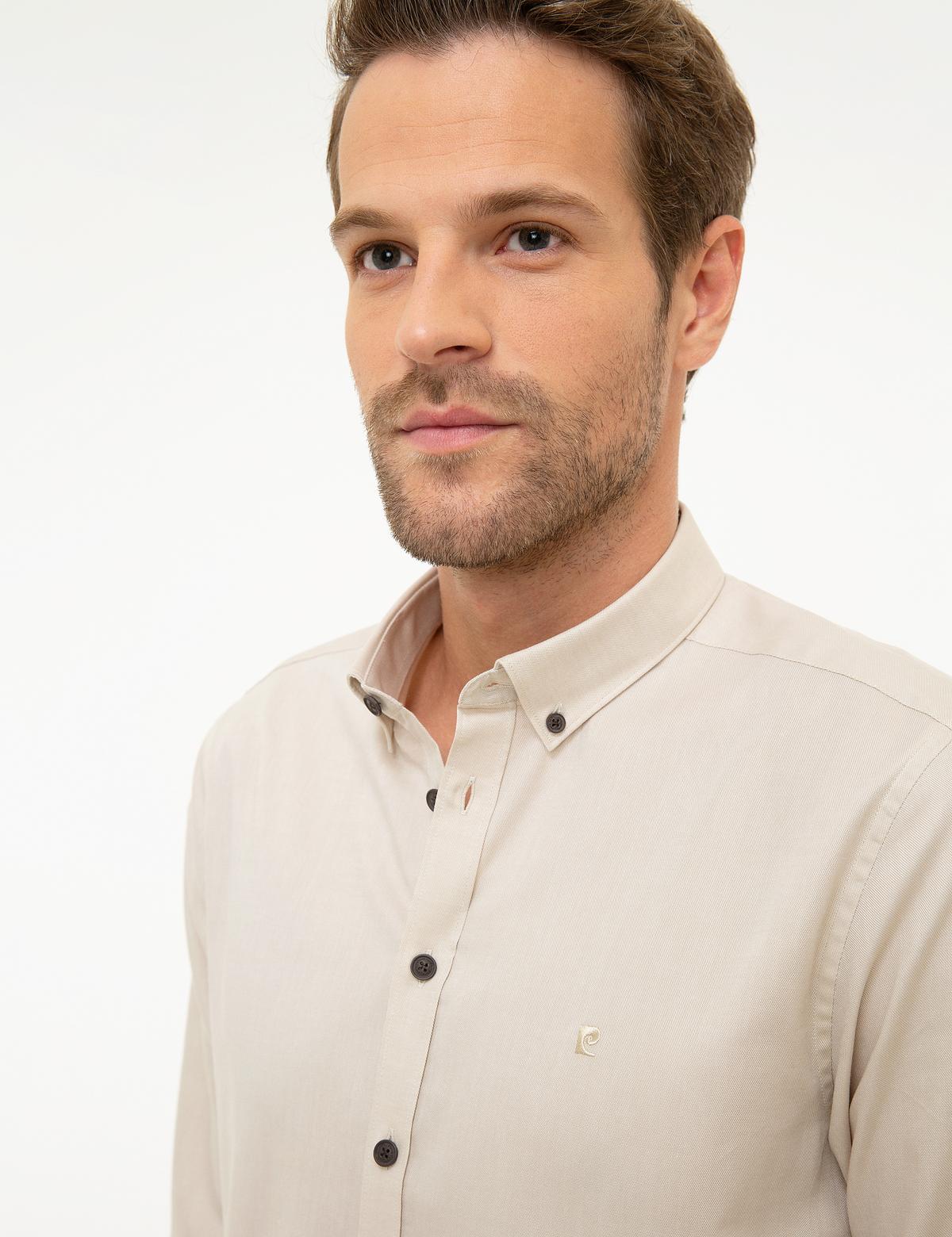 Bej Slim Fit Gömlek - 50217111059