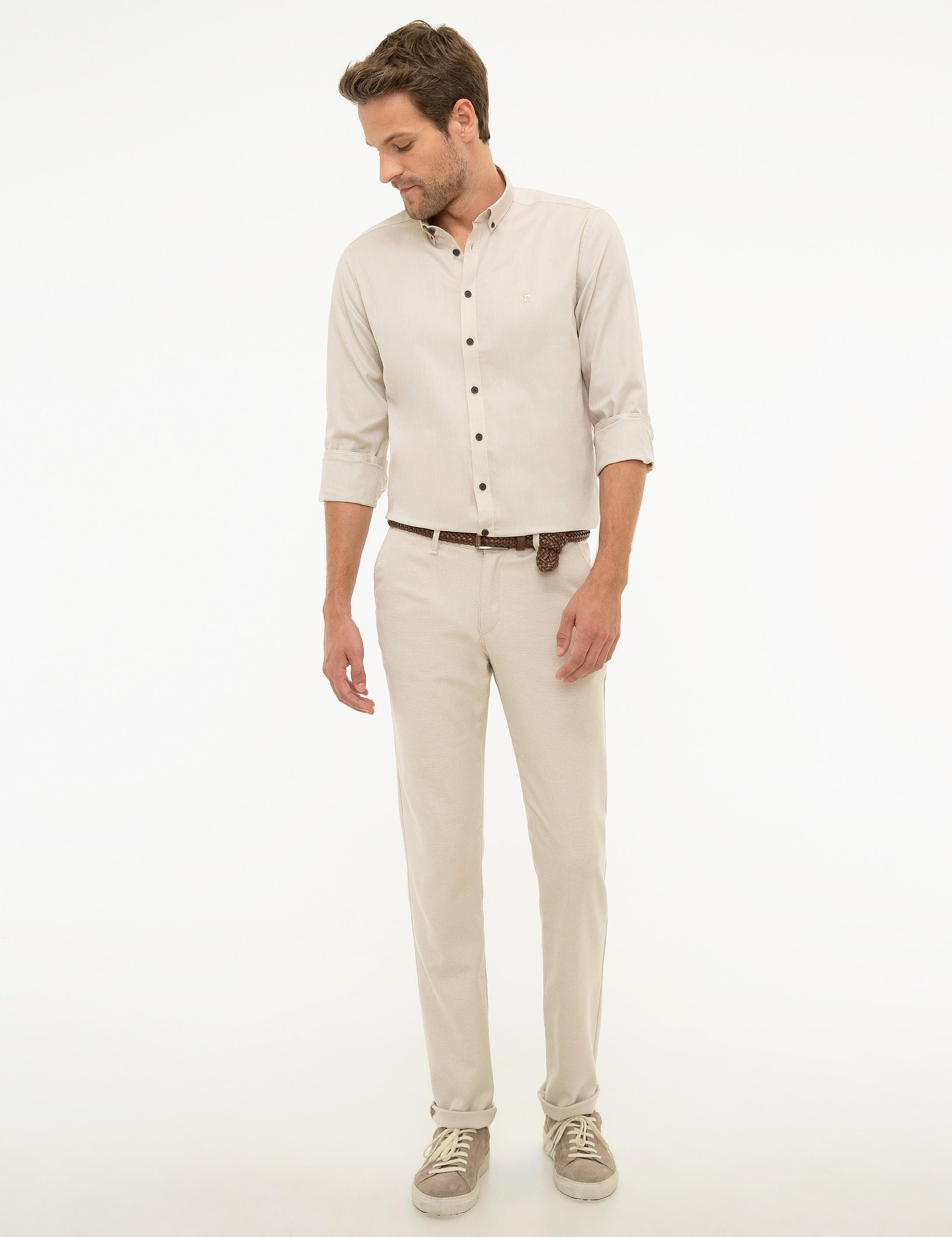 Bej Slim Fit Gömlek