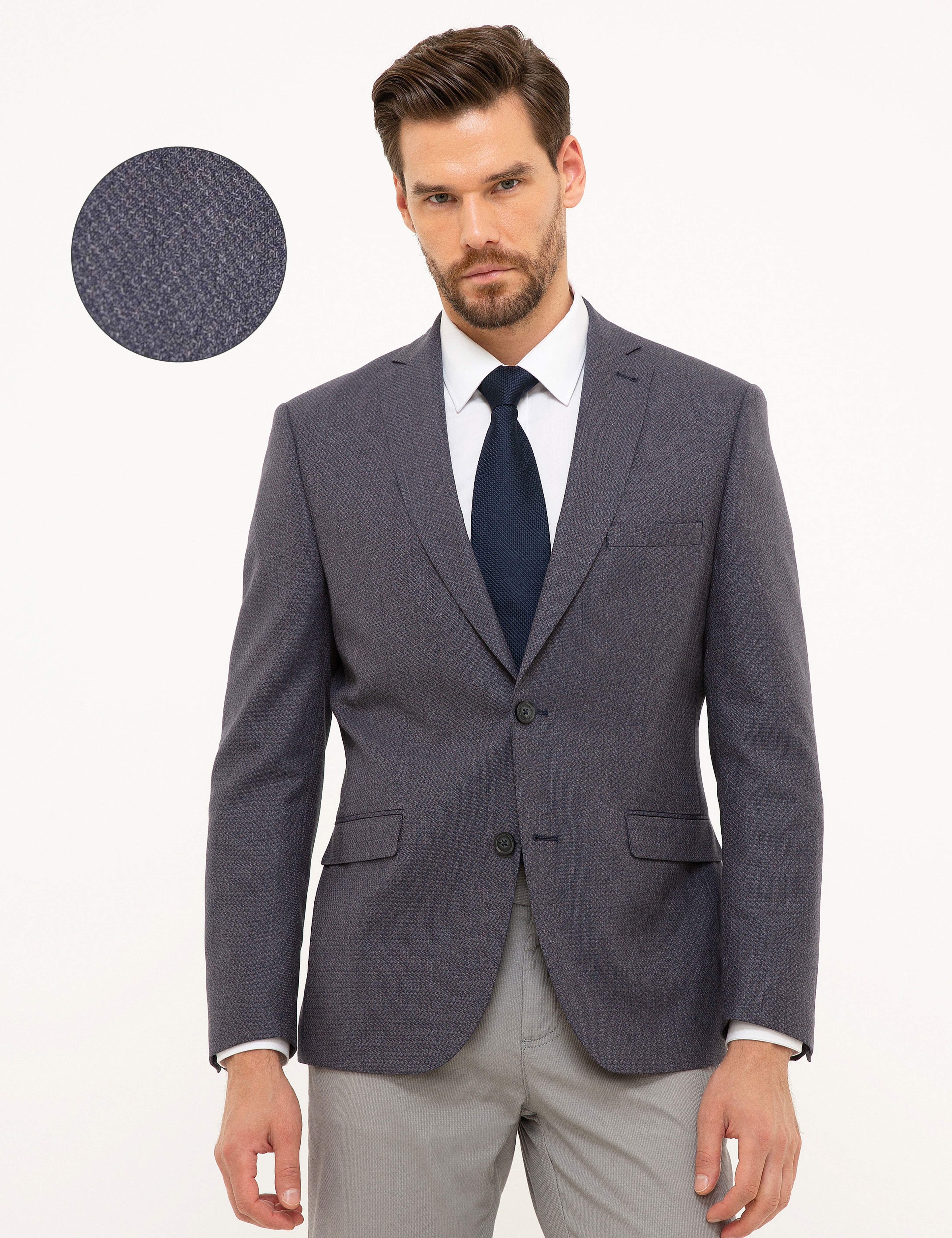 Gri Slim Fit Ceket - Image 1