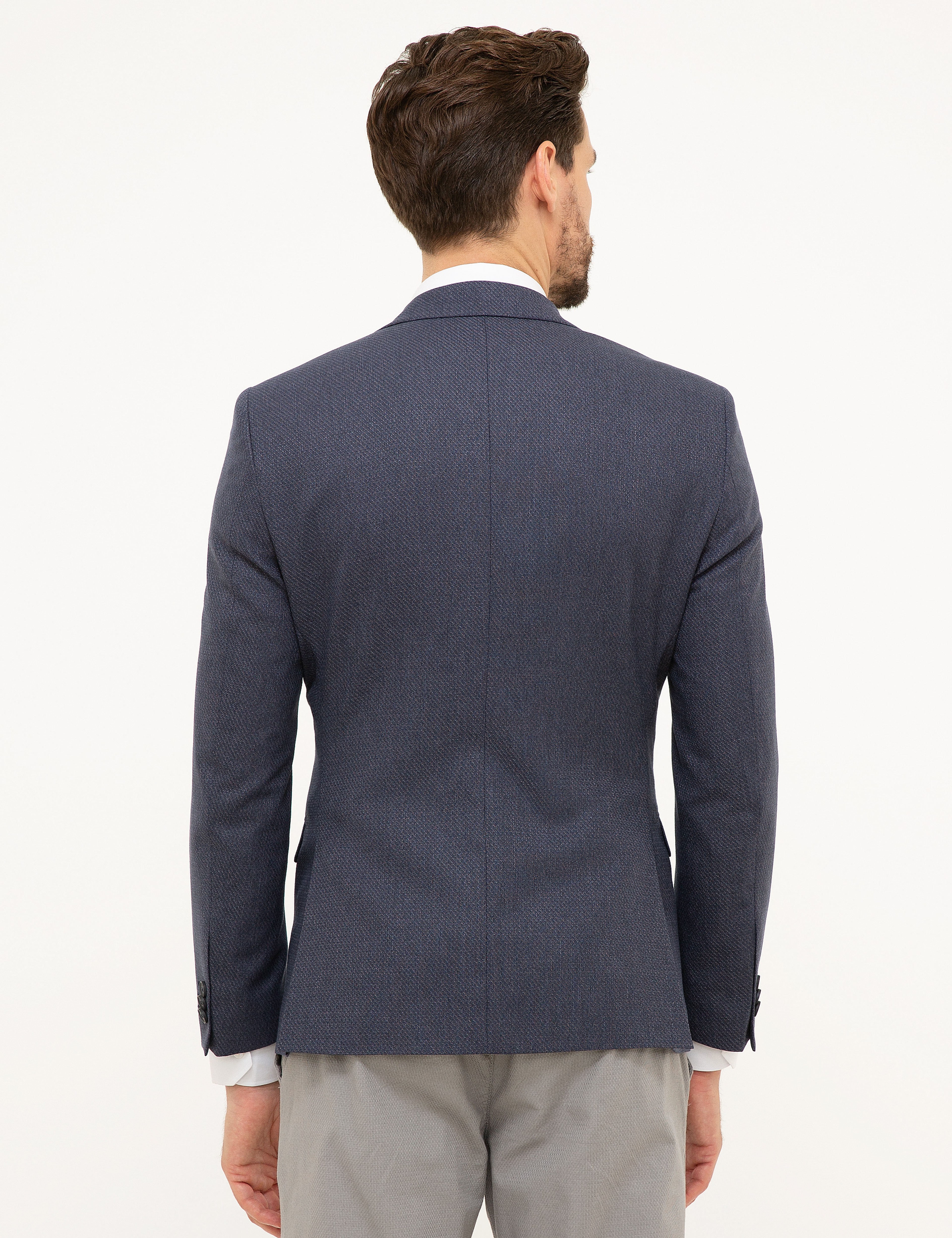 Lacivert Slim Fit Ceket - Image 4
