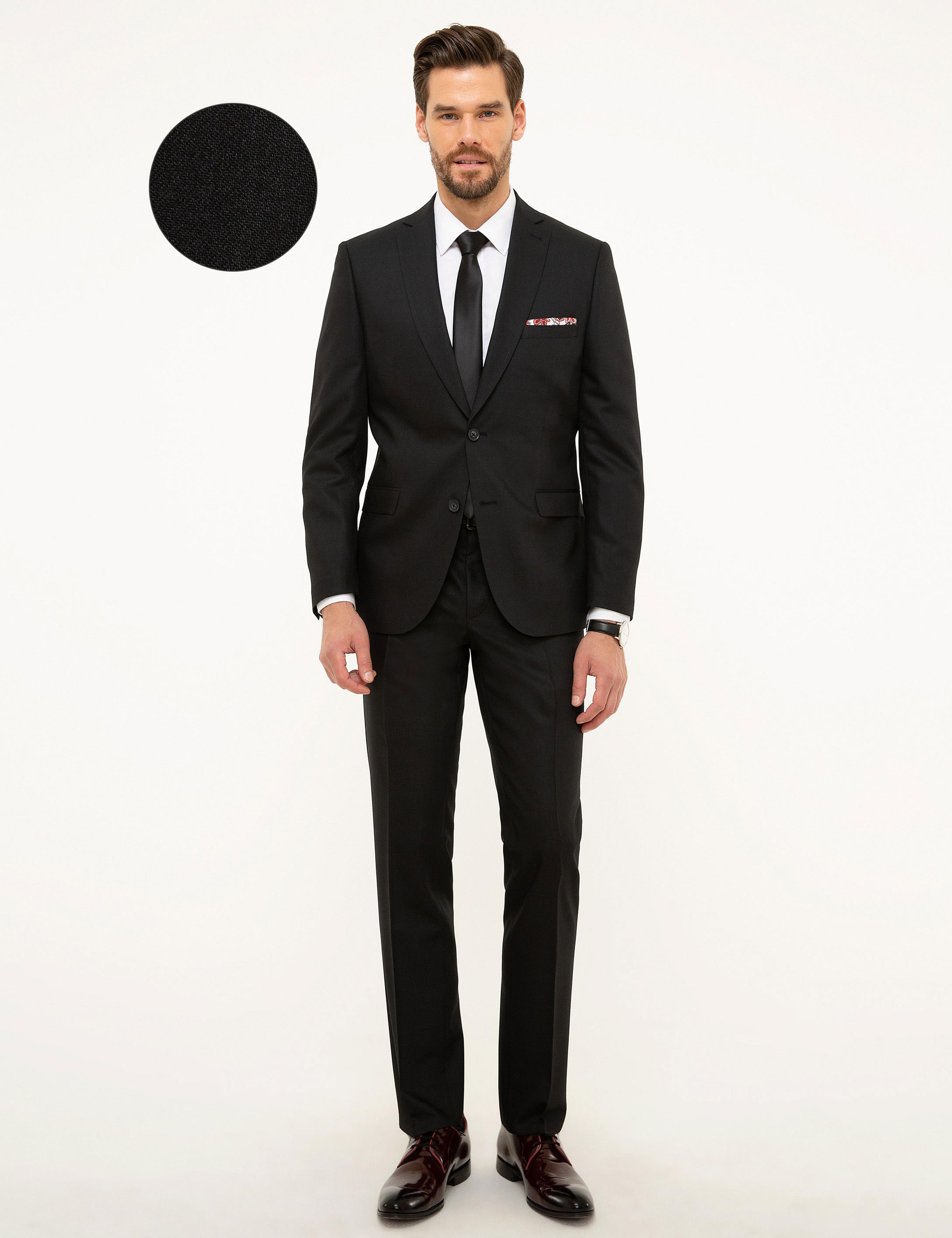 Siyah Slim Fit Takım Elbise