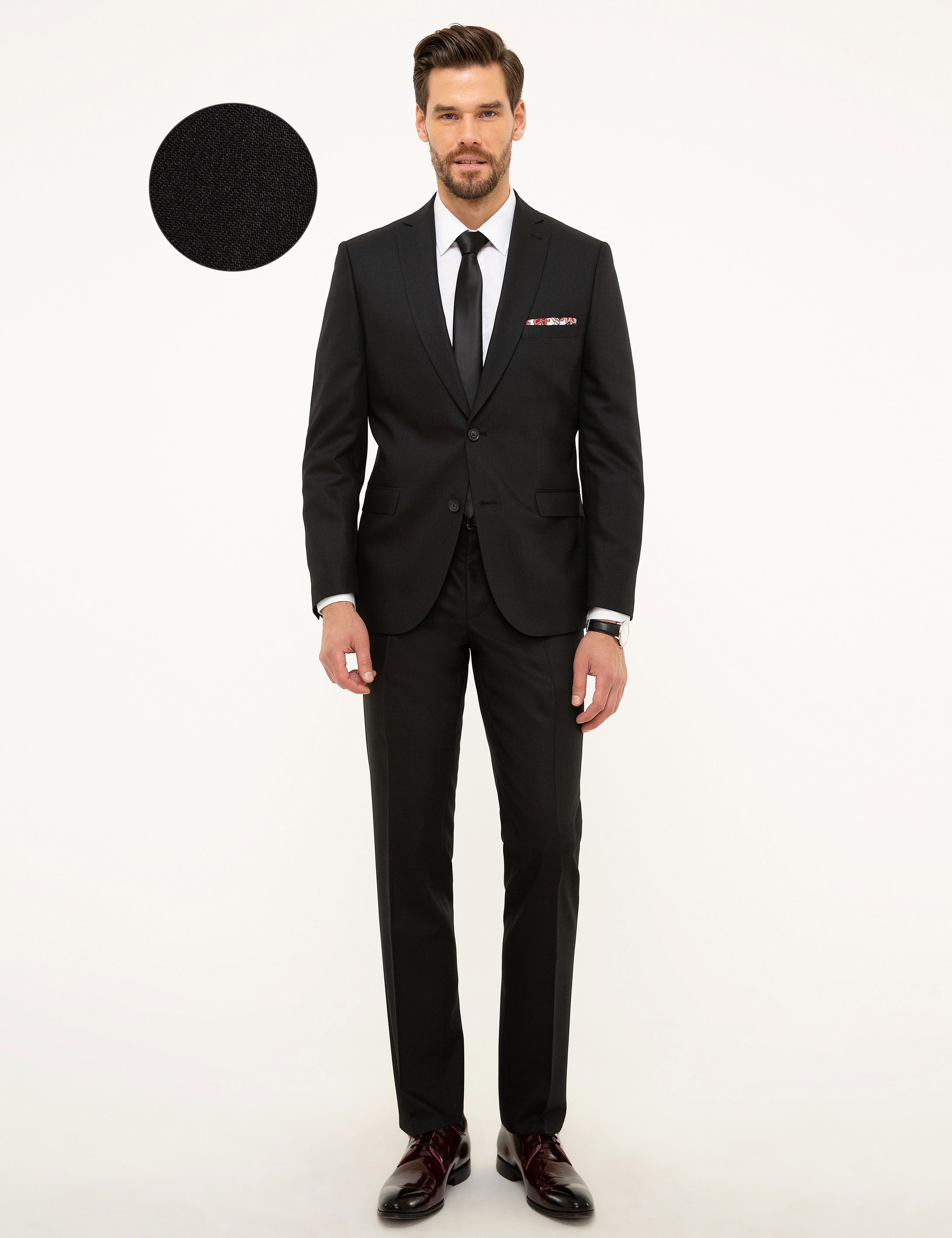 Siyah Slim Fit Takım Elbise - Image 1