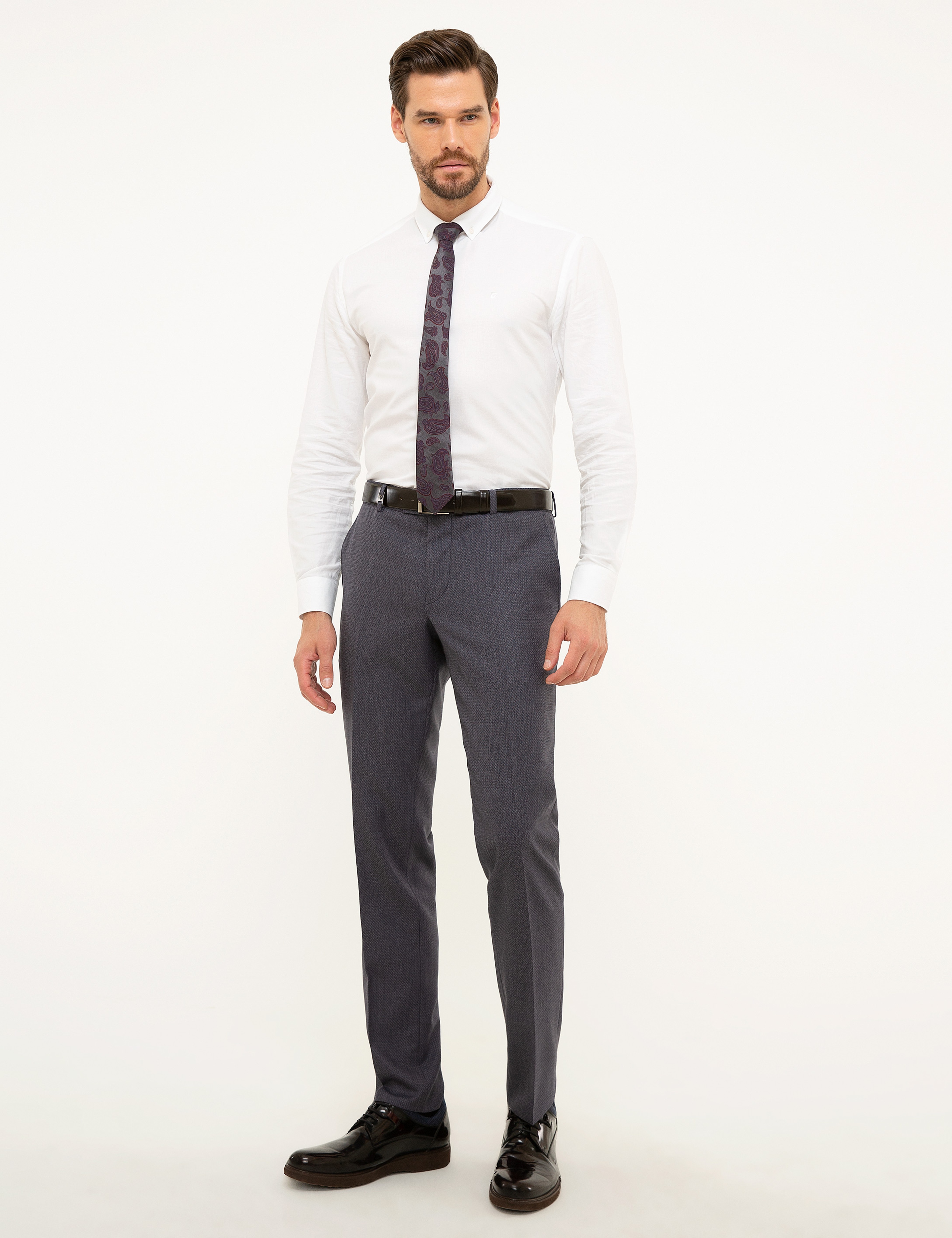 Gri Slim Fit Pantolon - Image 2