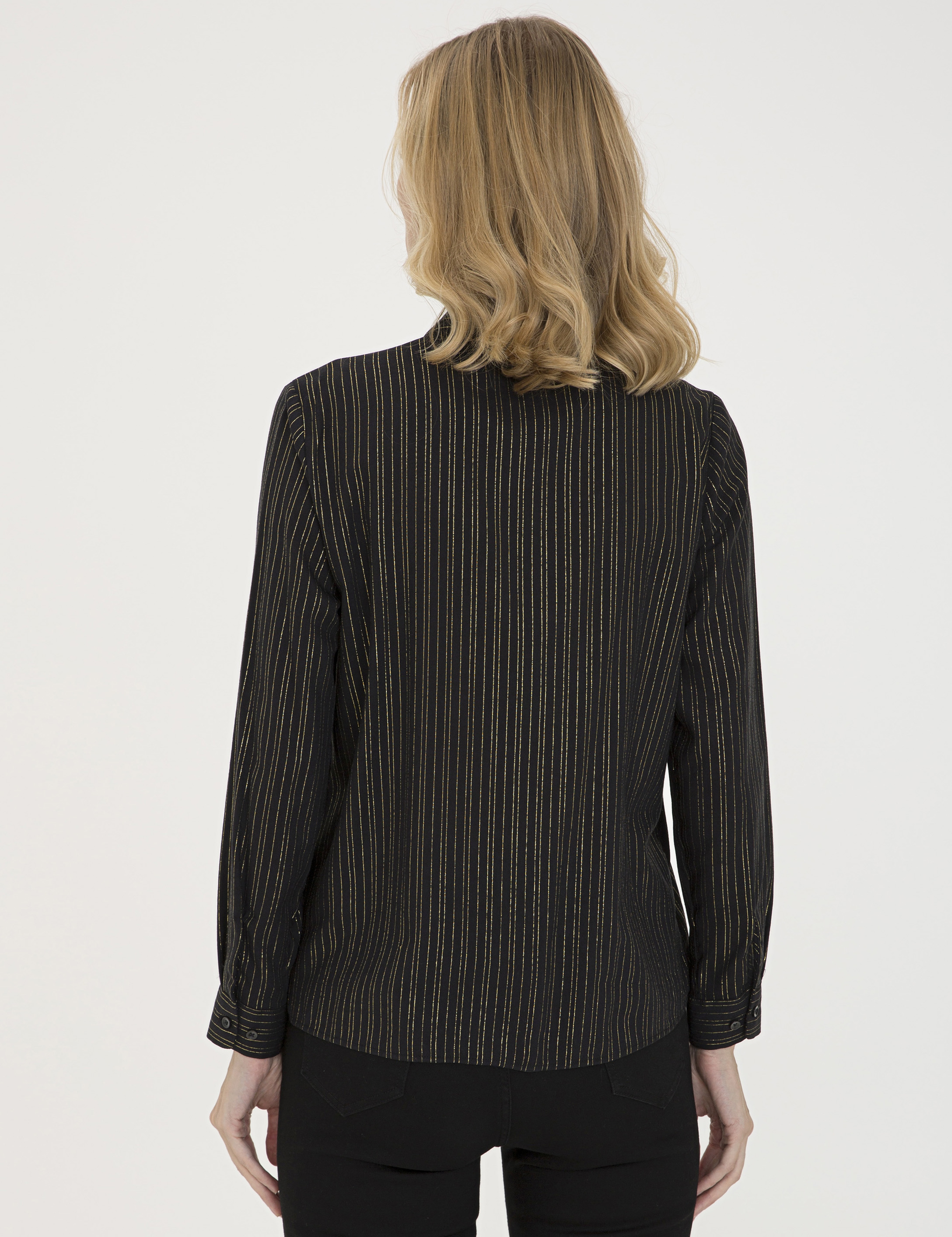 Siyah Regular Fit Uzun Kollu Gömlek - Image 3